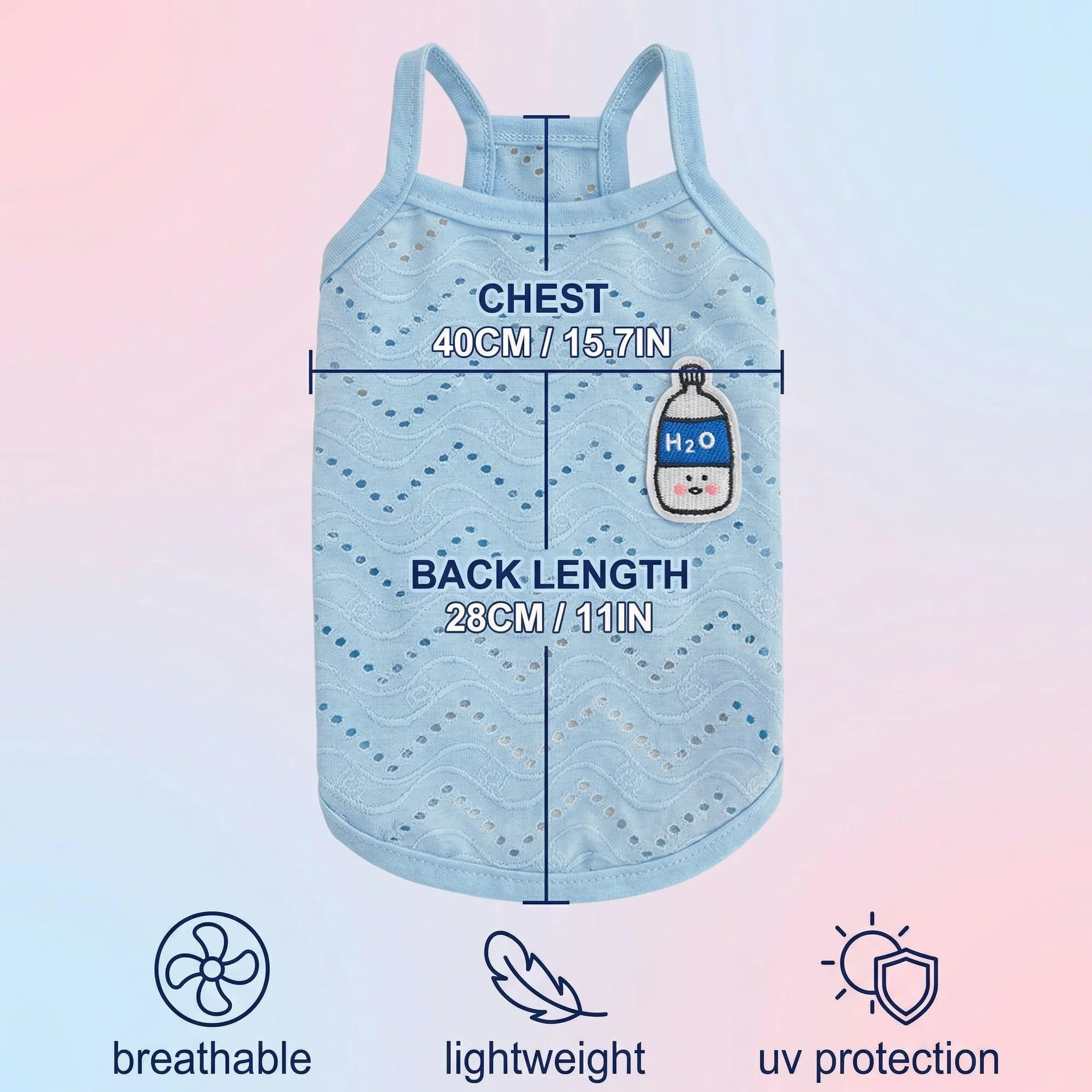 Lot de 2 T-Shirts pour Chien et Chat, Vêtement d'Été Respirant, Taille L, Rose et Bleu