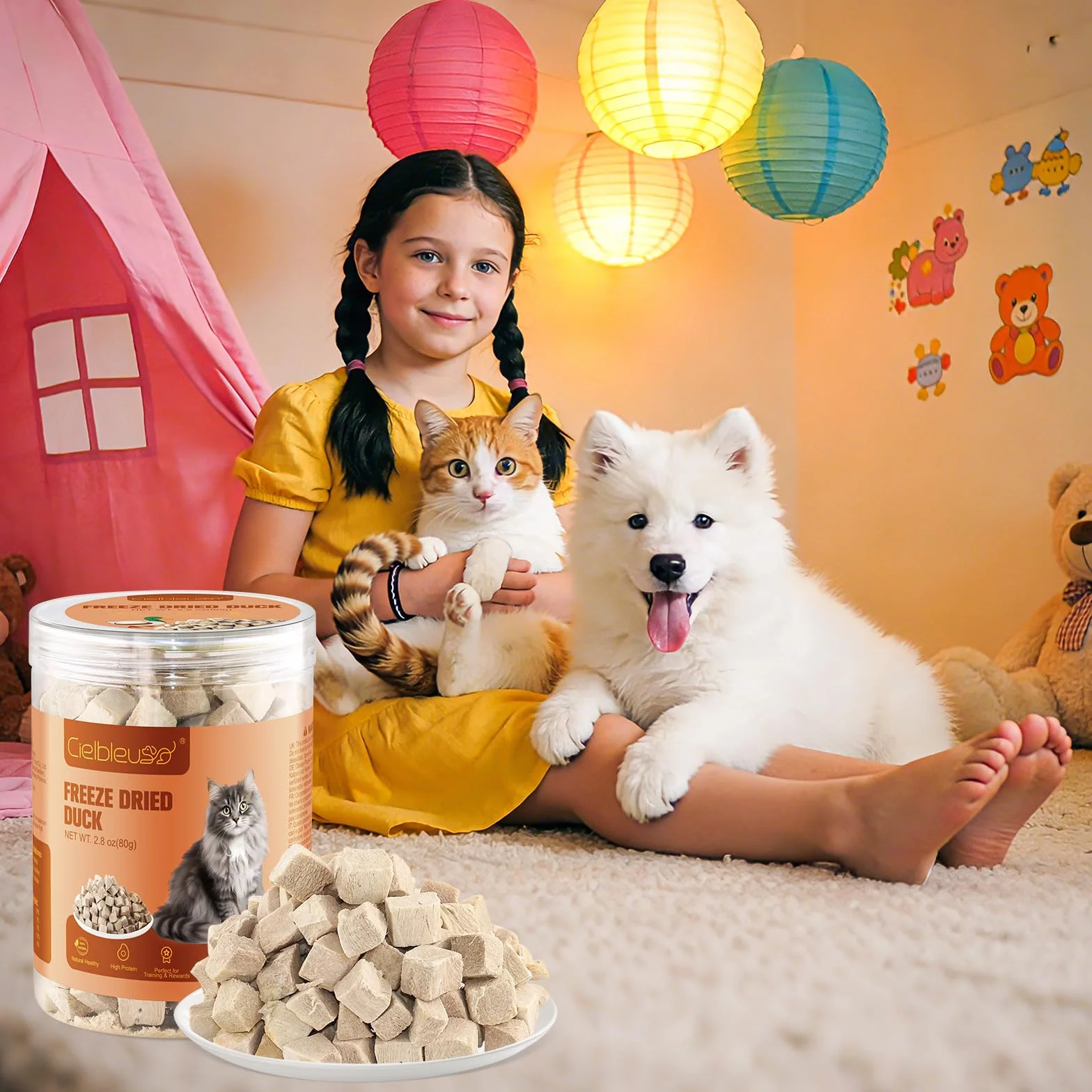 Friandises Lyophilisées au Canard pour Chats et Chiens, 100% Magret de Canard, Riche en Protéines