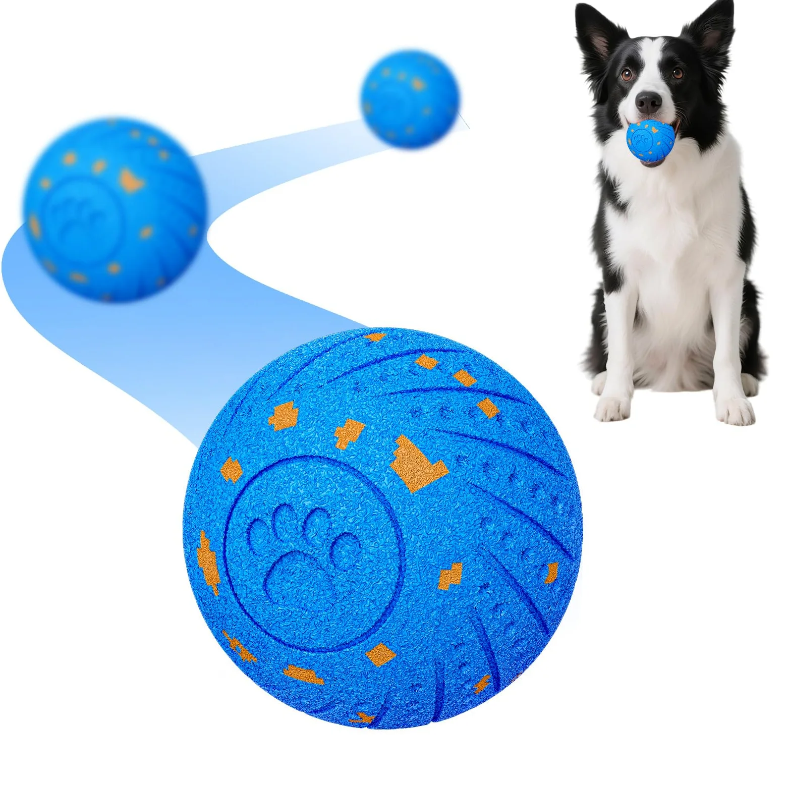 Balle interactive 2 en 1 pour chien pour mâcheurs agressifs, balle E-TPU automatique et rebondissante, 3 modes, jouet intelligent pour animaux de compagnie avec détecteur de mouvement