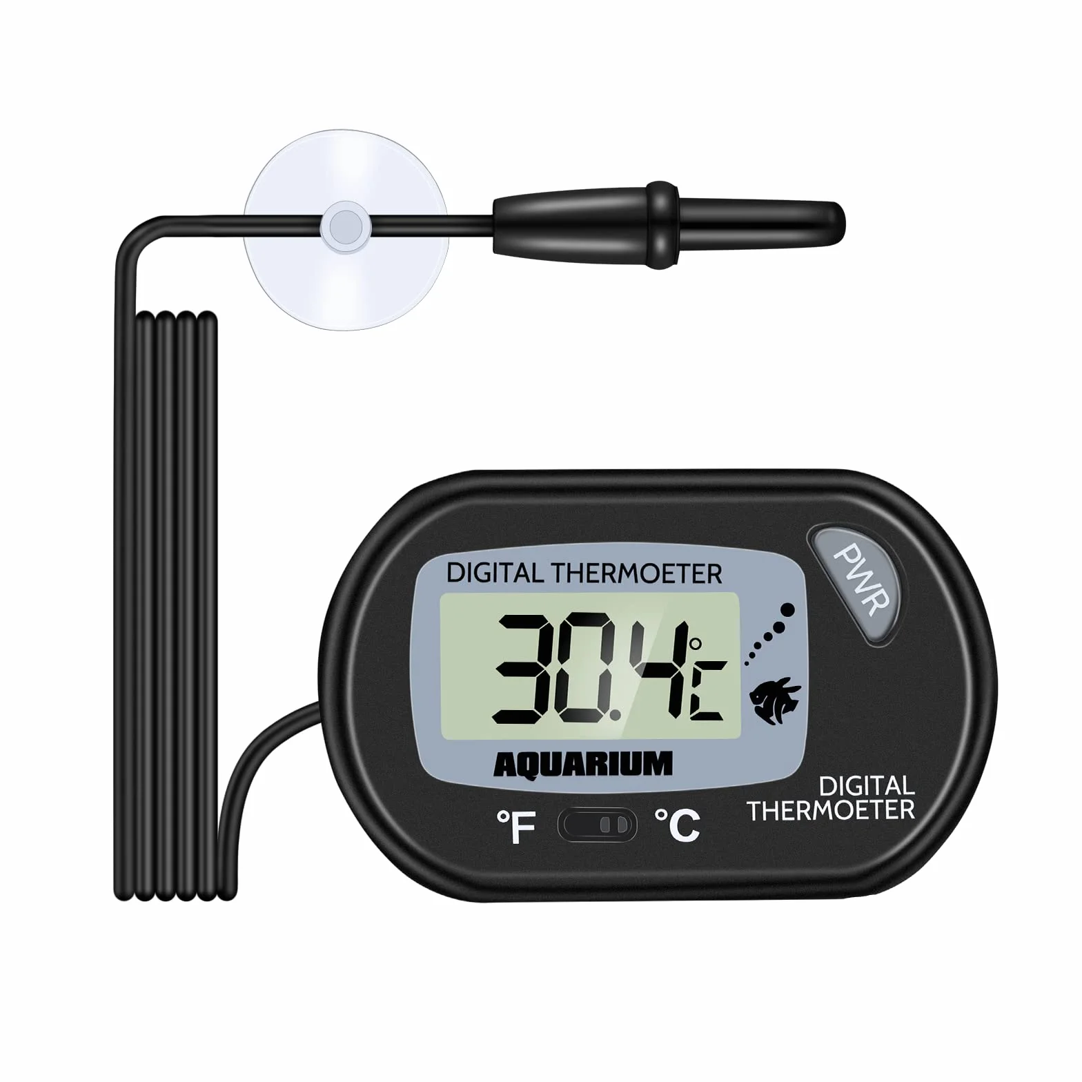 Zacro Thermomètre LCD Digital Aquarium avec Ventouse Sonde Immersion