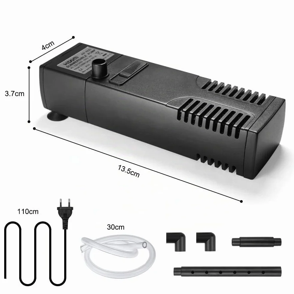Flintronic Filtre Intérieur Aquarium 4W 300L/H Pompe pour Aquarium 60L