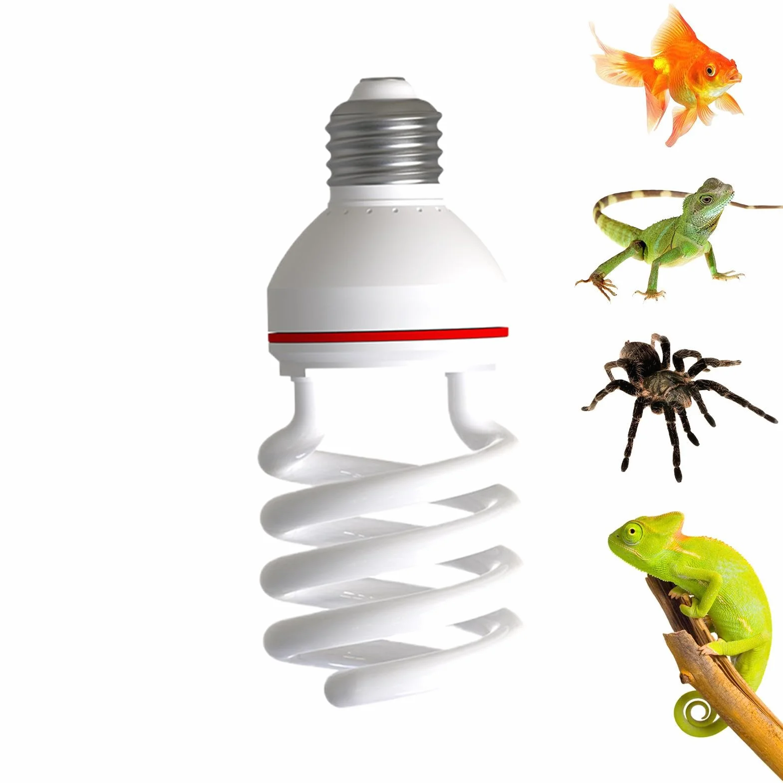 Lampe Chauffante 26W UVB Jour pour Dragon Barbu Tortue Serpent Grenouille Gecko Terrarium