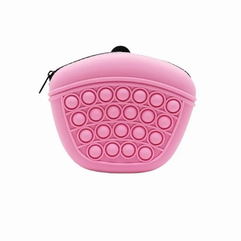 Pochette de dressage pour chien avec grande capacité - Sac banane portable pour récompenses de chien - Idéal pour la marche, le dressage et la randonnée - Couleur rose