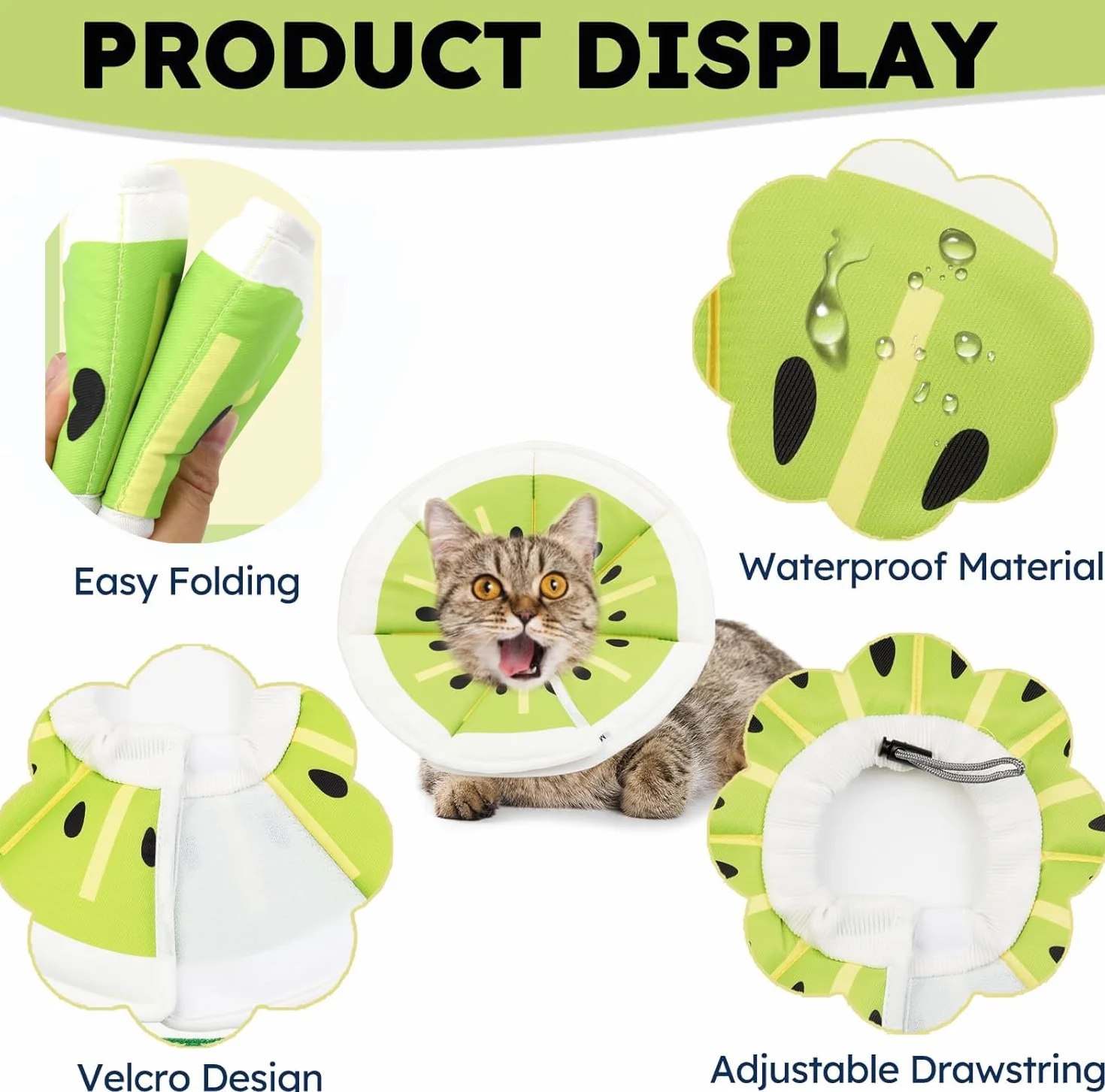 MEISO Collier Anti Léchage Réglable pour Chat, Collier de Protection Récupération après Chirurgie (M)