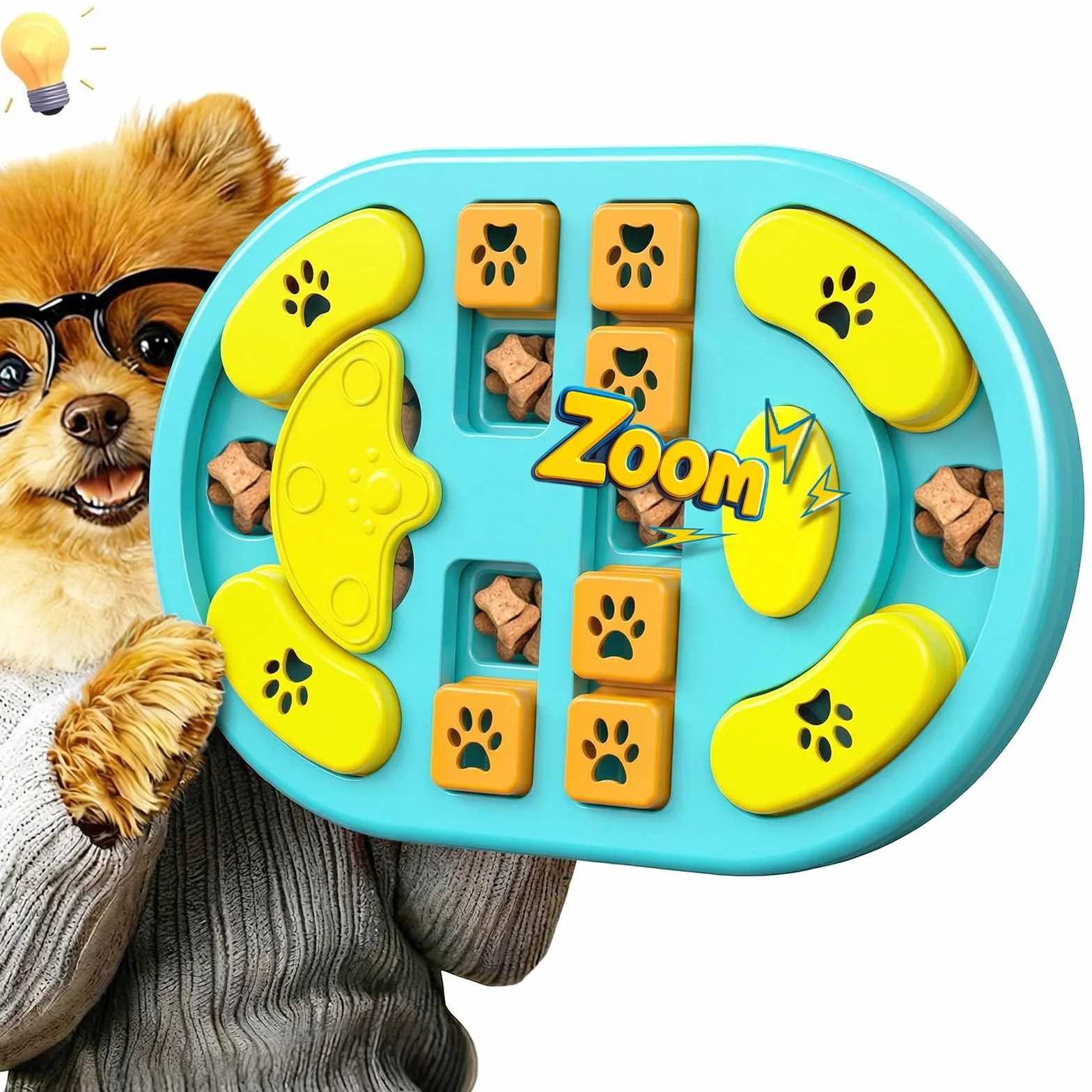 Jouet Interactif Chien Contre L'Ennui avec Sons Grincement, Jouet Intelligence Lavable pour Petits Chiens, Orange Jaune