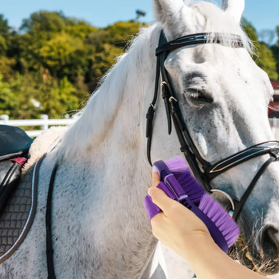Brosse de Cheval Hillylolly Douce Poil Massage Pansage Chevaux Mue Racines Nettoyage