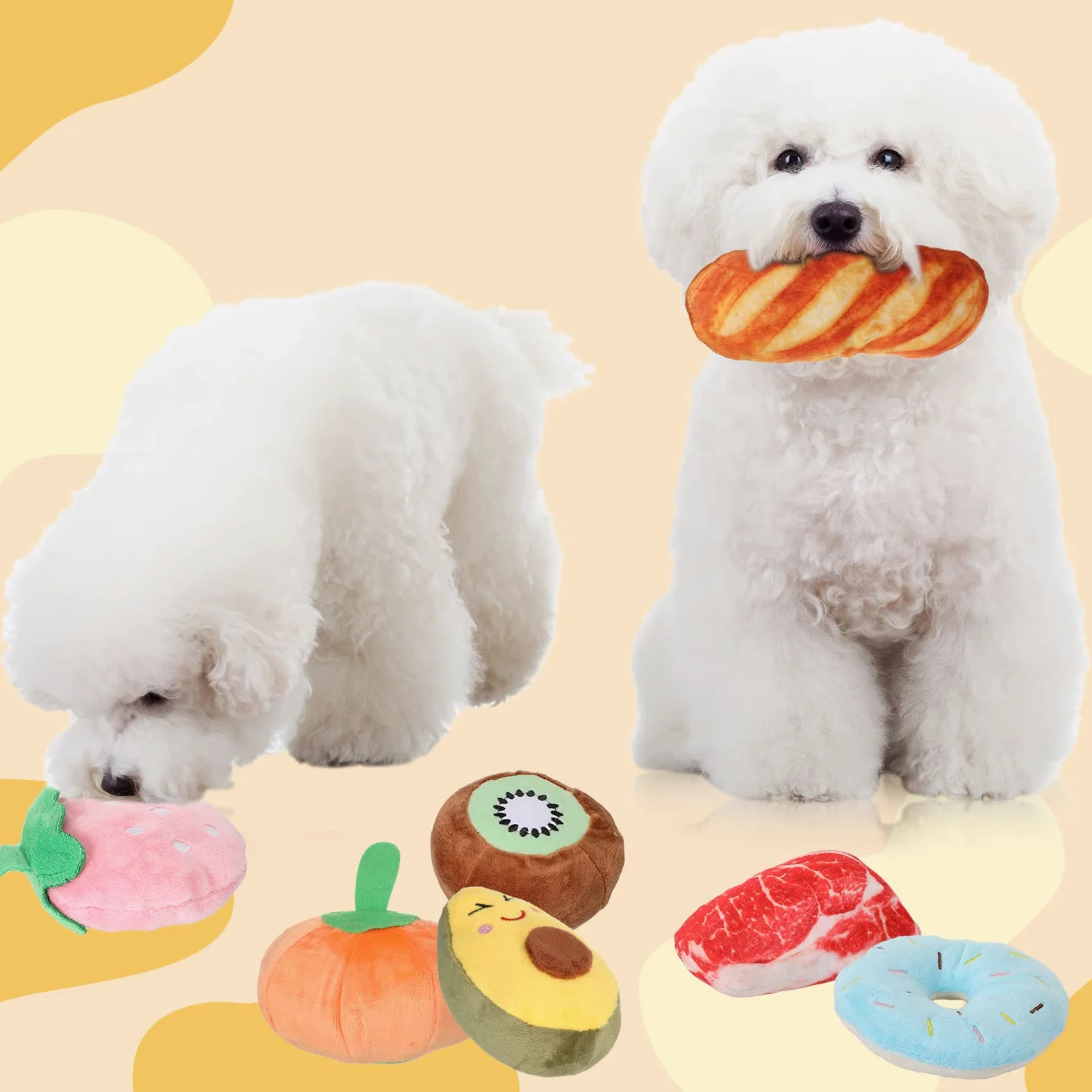 Hungdao Lot de 80 jouets couineurs en peluche pour chiot de petite et moyenne taille - Jouets mignons en vrac avec couineurs pour chiots