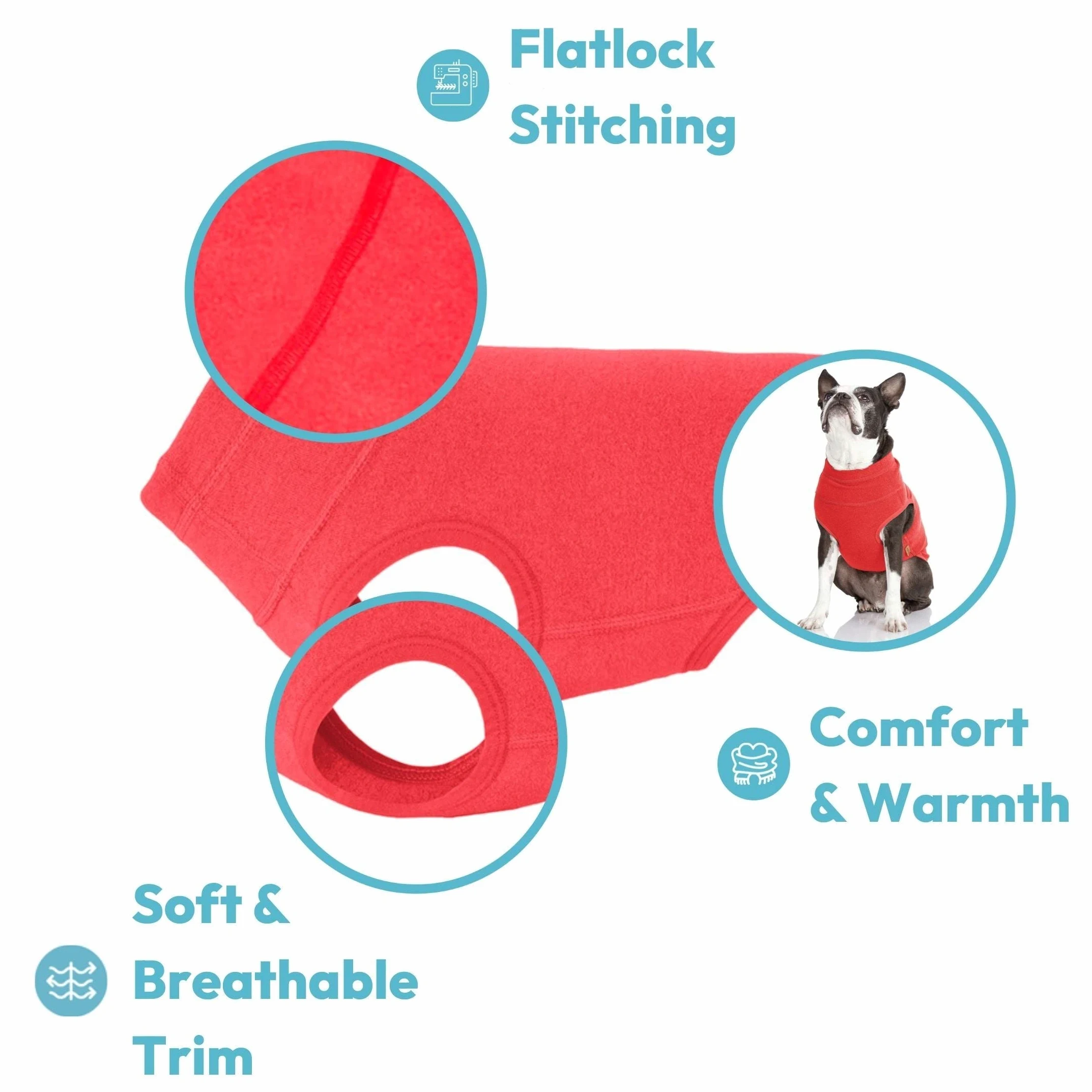 Gooby Gilet polaire extensible en microfibre pour chien, rose, taille S - Veste chaude en polaire microfibre pour chiens de petite et grande taille