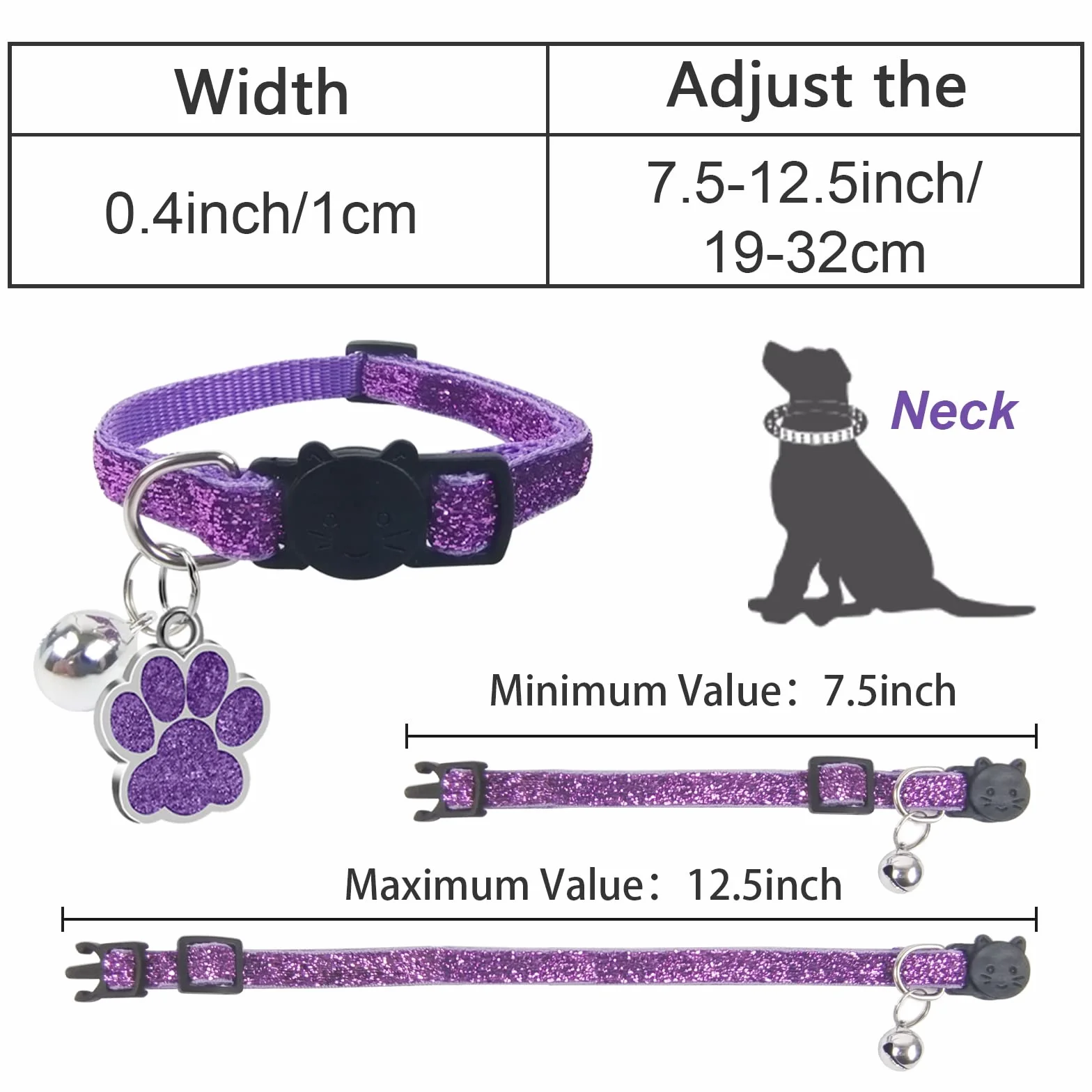 Collier Chat Personnalisable avec Médaille Gravée Anti Étranglement, Boucle Sécurité Réglable Rose