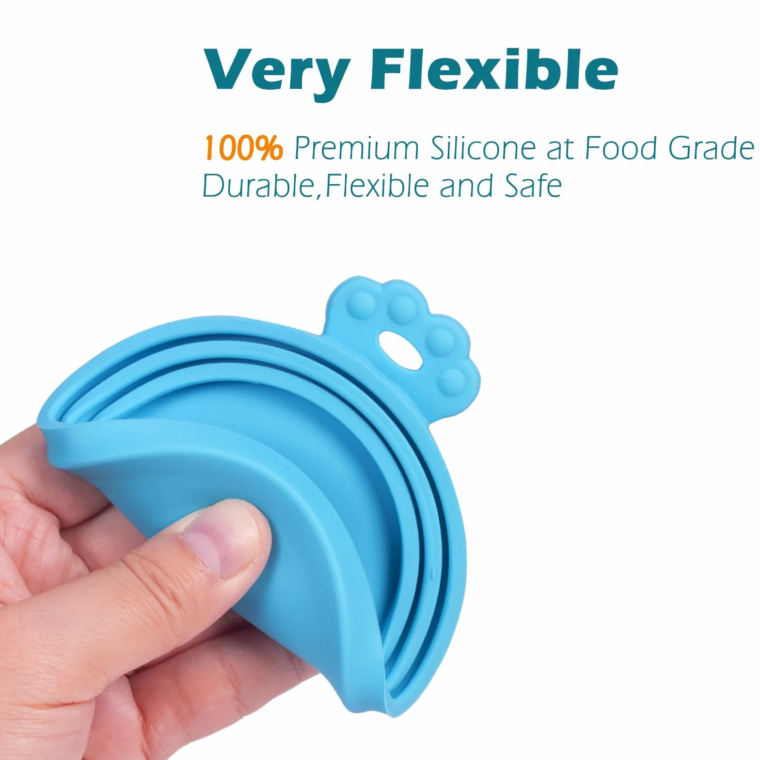 PetBonus Couvercles en Silicone Sans BPA pour Boîtes de Nourriture pour Animaux, Lot de 2 Pièces Universel, 1 Couvercle Idéalement pour 3 Tailles Standard de Conserves (bleu,bleu
