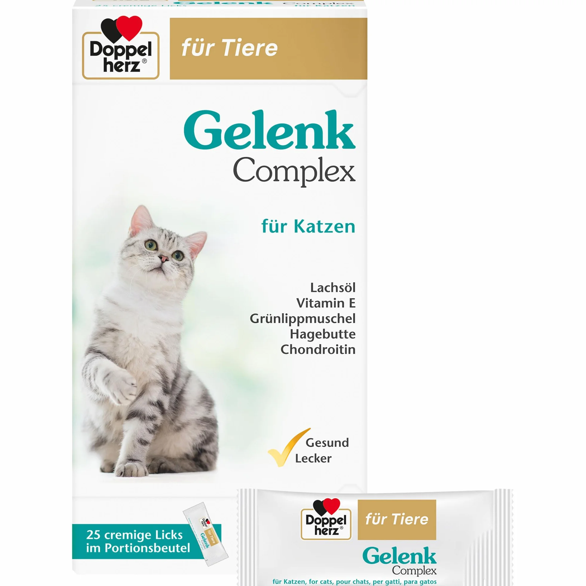 Doppelherz Complexe articulaire pour Chat oméga-3 Vitamine E 25 Licks