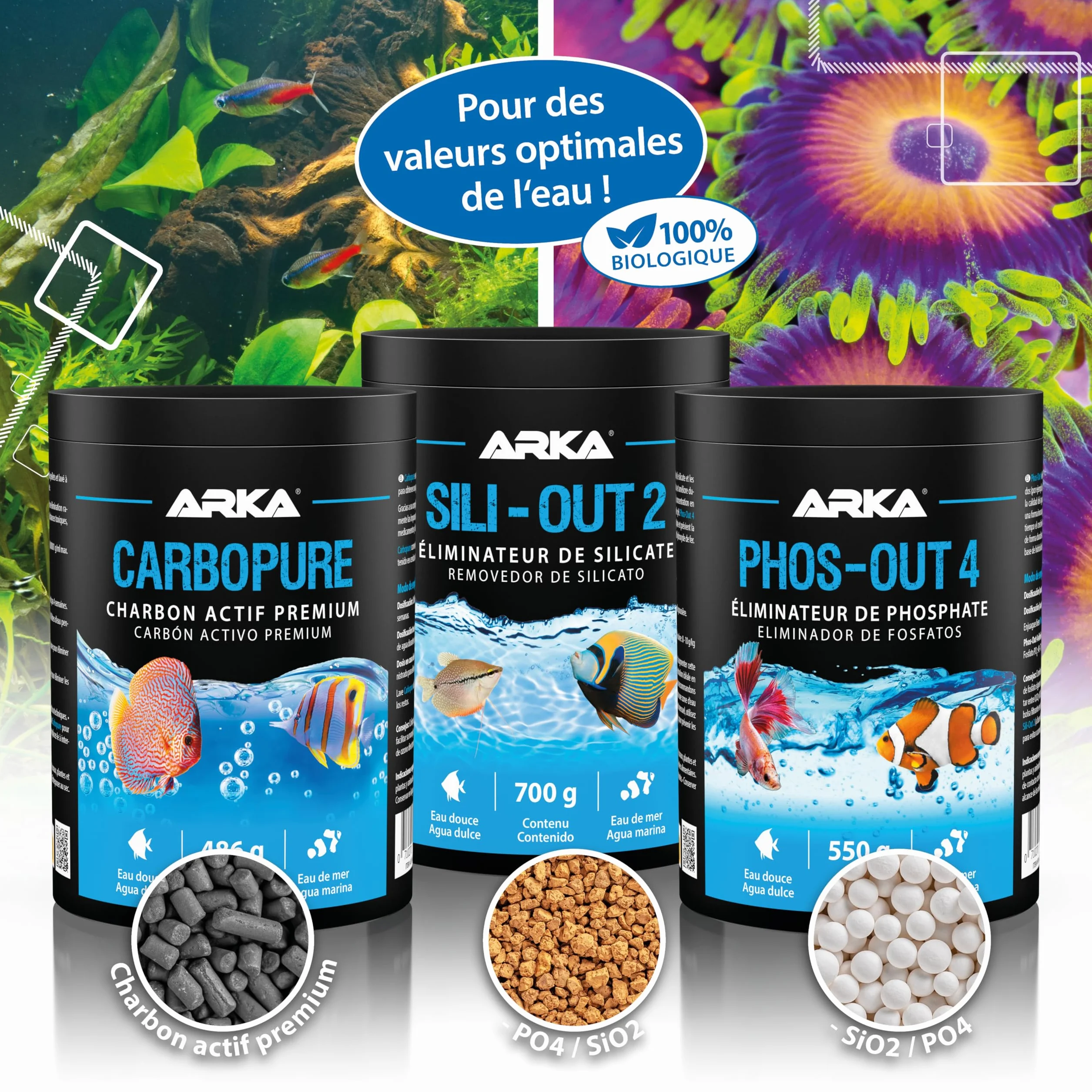 Microbe-Lift Carbopure Charbon Actif Aquarium 1000 ML pour Eau Douce & Marine