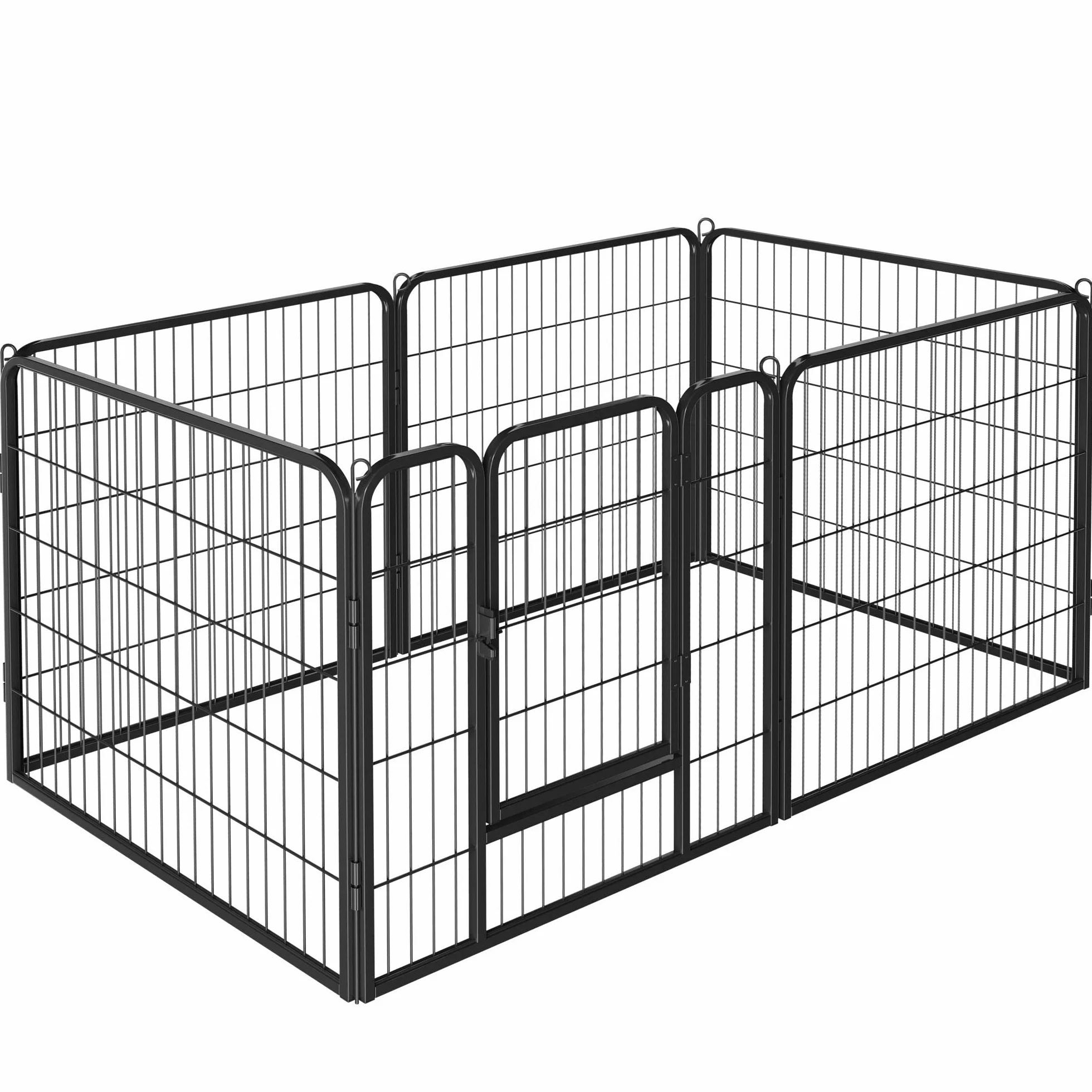Yaheetech Parc pour Chien Enclos Interieur 6 Panneaux 80 x 80 cm Noir