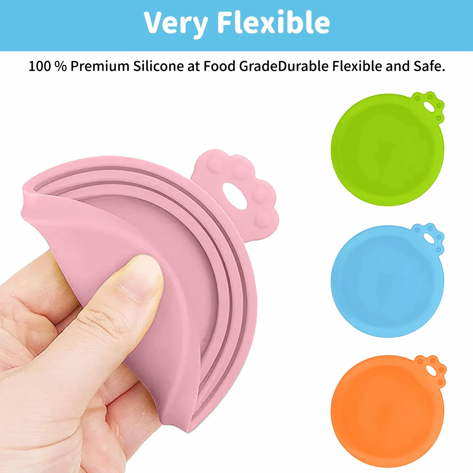 Couvercle Conserve, 4 Pièces Couvercles en Silicone pour Boîte, Couvercles de Conserve Pour Chien Chat Alimentaire Universels, Pet Food Can Lids pour Le Stockage des Aliments pour Chiens et Chats