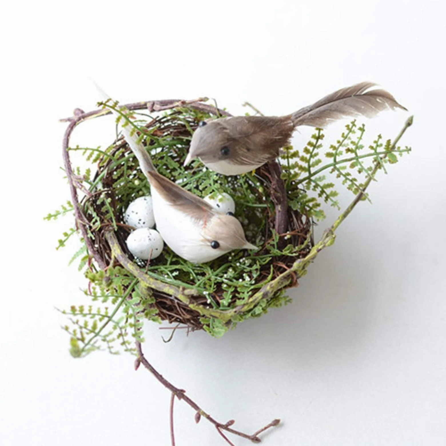 Nichoir Oiseaux Perroquet Artificiel Nid d'oiseaux Canaries avec œufs décoratifs, Cage d'oiseaux nichoirs naturels, 11x5cm, 13x7cm (Size : 11x5cm)
