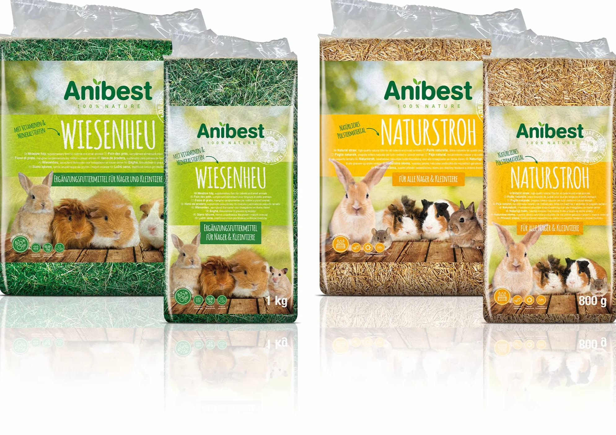 Anibest Paille Naturelle, Litière 100% Naturelle pour Petits Animaux, Rongeurs, Lapins, Hamsters, Cochons d'Inde