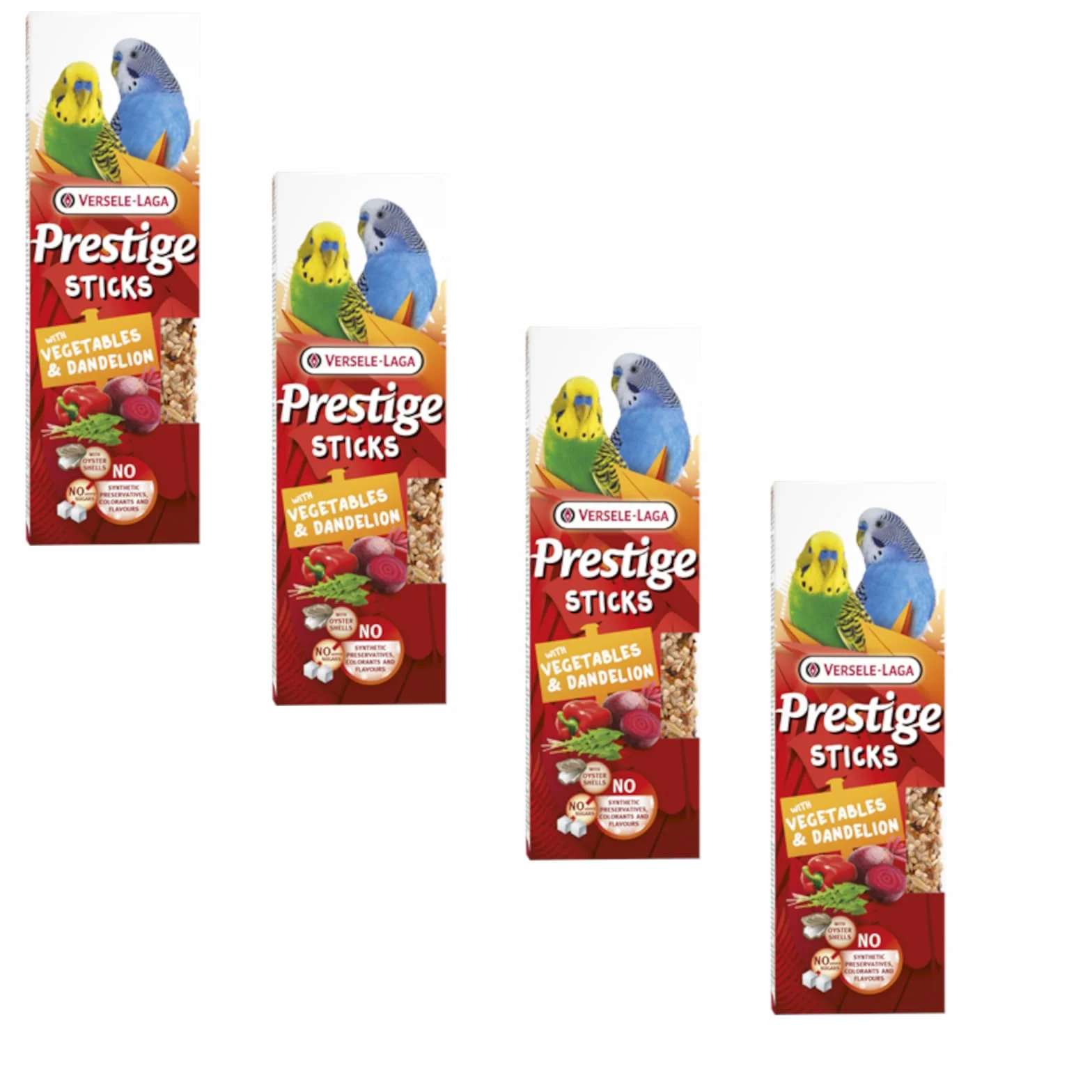 Versele-Laga Prestige Sticks Perruches Légumes & Pissenlit 4 x 60 g Snack sans conservateurs
