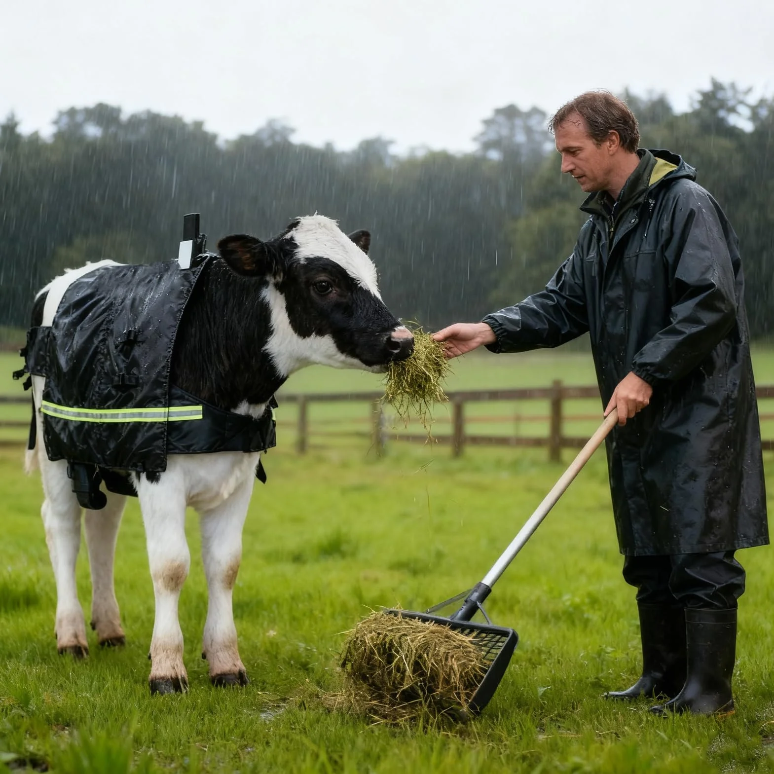 Veste Imperméable Coupe-Vent pour Veau, Couverture Chauffante Hiver Extérieur Bétail Vaches