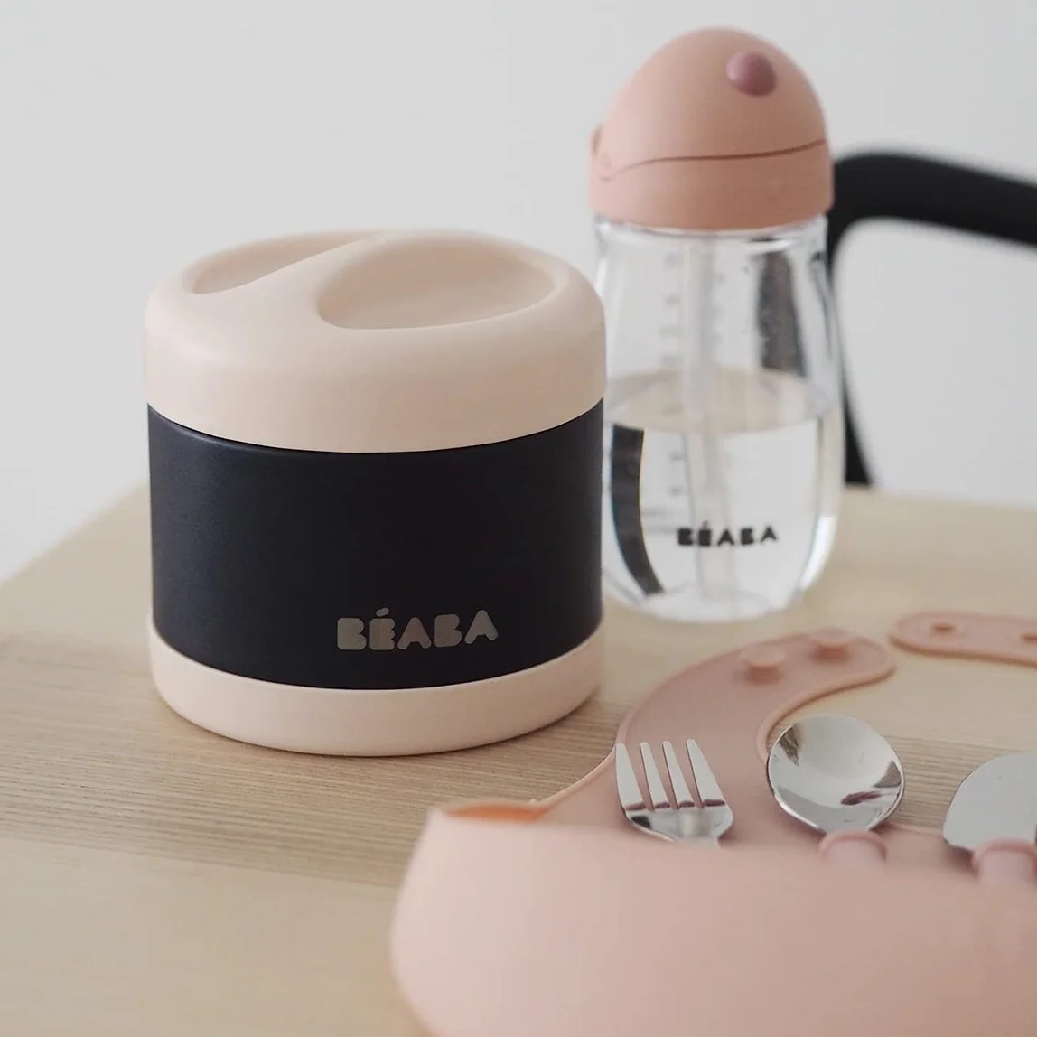 BÉABA Biberon Tasse d'apprentissage 2 en 1 300 ml Old Pink
