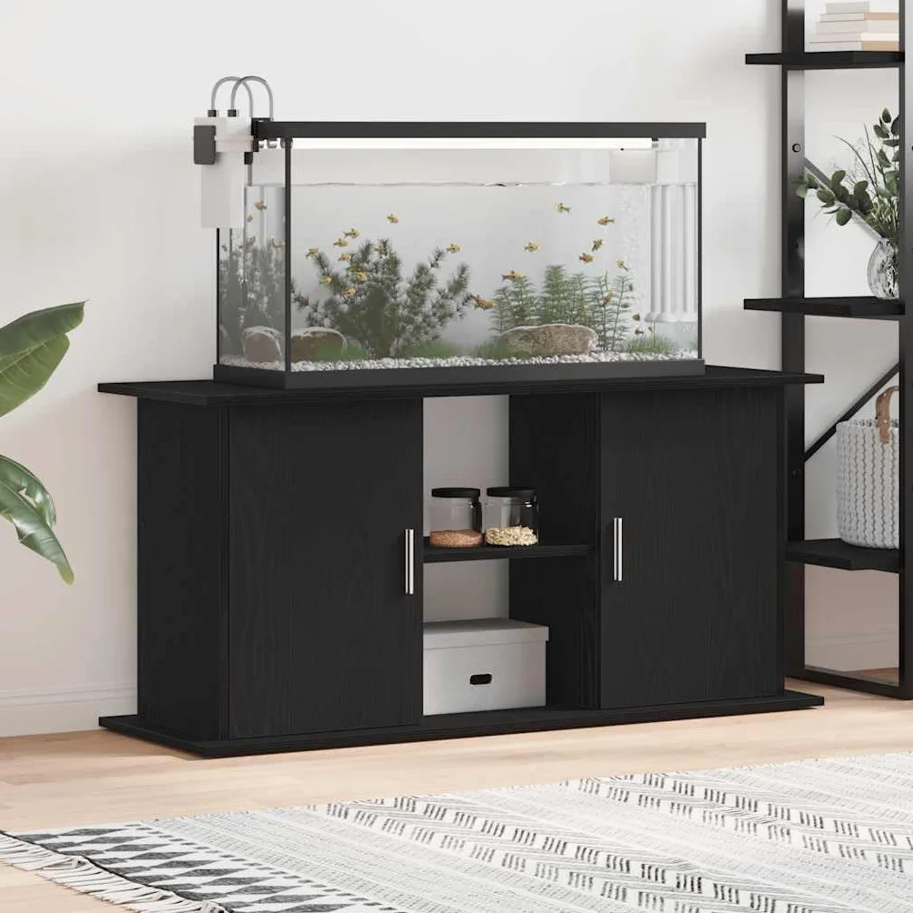 VidaXL Support d'Aquarium Chêne Noir 121x41x58 cm Bois d'Ingénierie