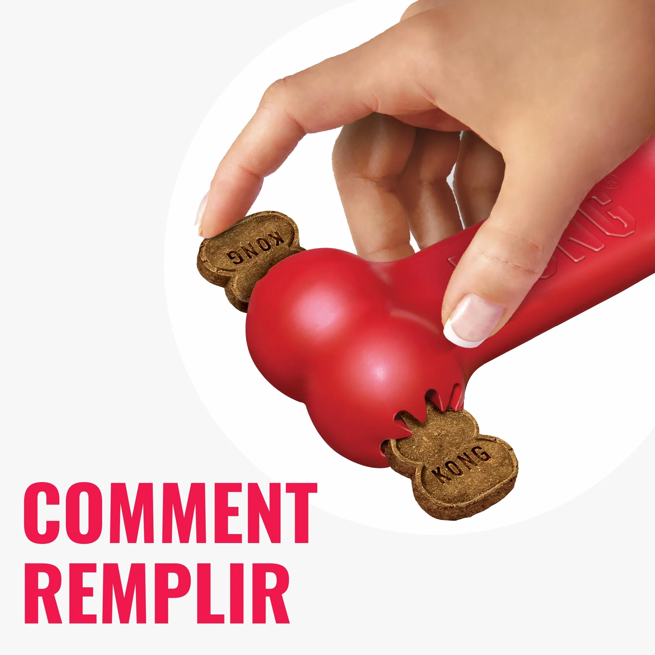 KONG Goodie Bone Os Classique en Caoutchouc Naturel Durable pour Chien - Rouge