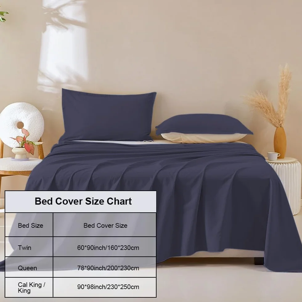 DUJUIKE Couvre-lit imperméable Housse de canapé Queen Size 200x230cm Bleu Marine