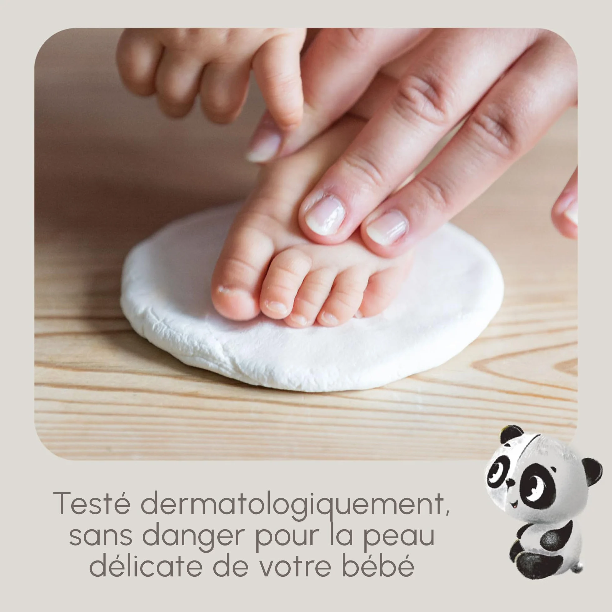 Tiny Love Tiny Creations Kit Argile Photo Bébé Empreinte Pied Main, Cadeau Naissance, Blanc