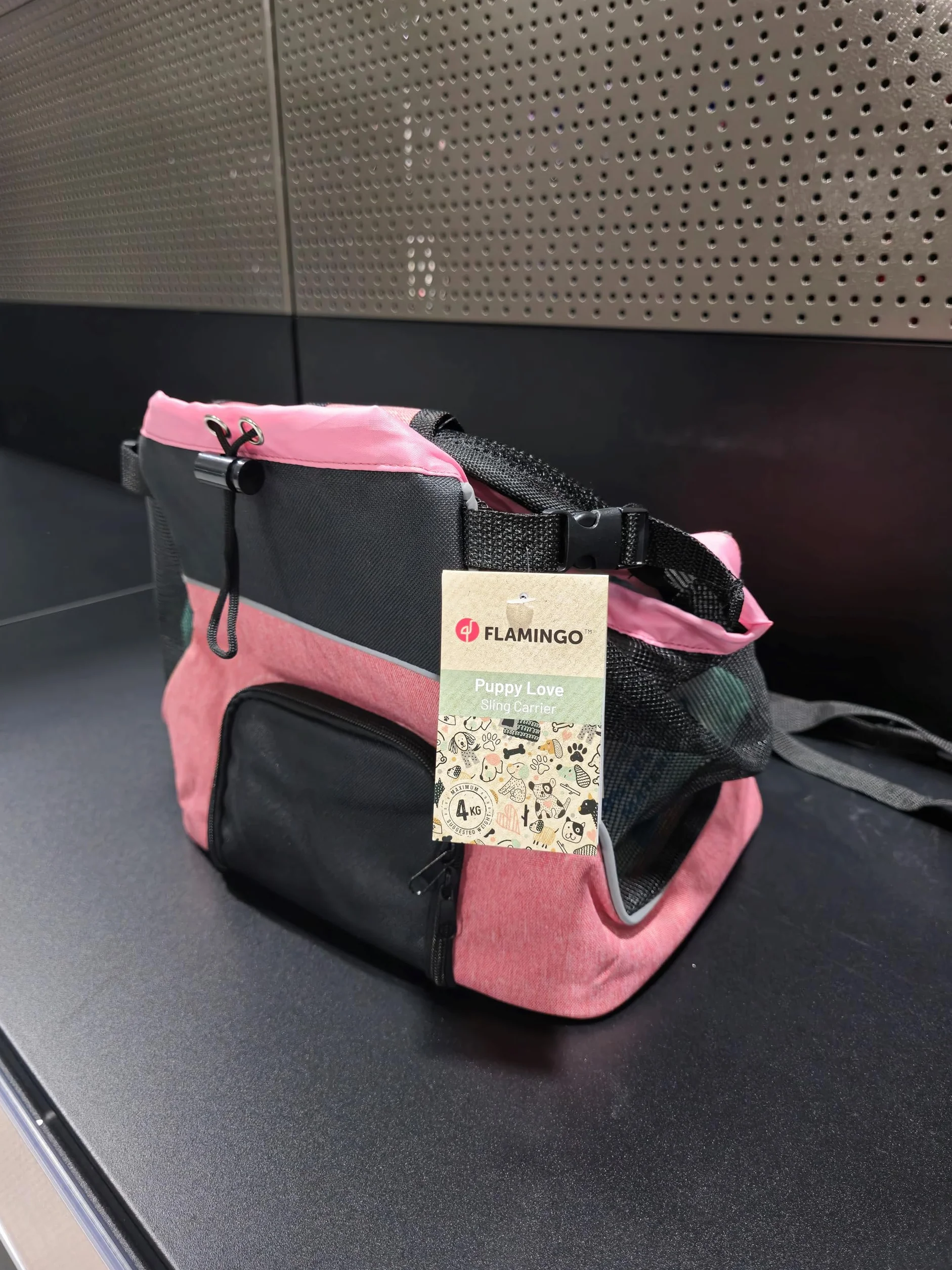 Sac de Transport Chat – Chien – Flamingo Xanty Rose – 29×23×38 cm – Polyester + Mousse – Dos renforcé – Fond Amovible 30°C – Sangles réglables – Poche zippée