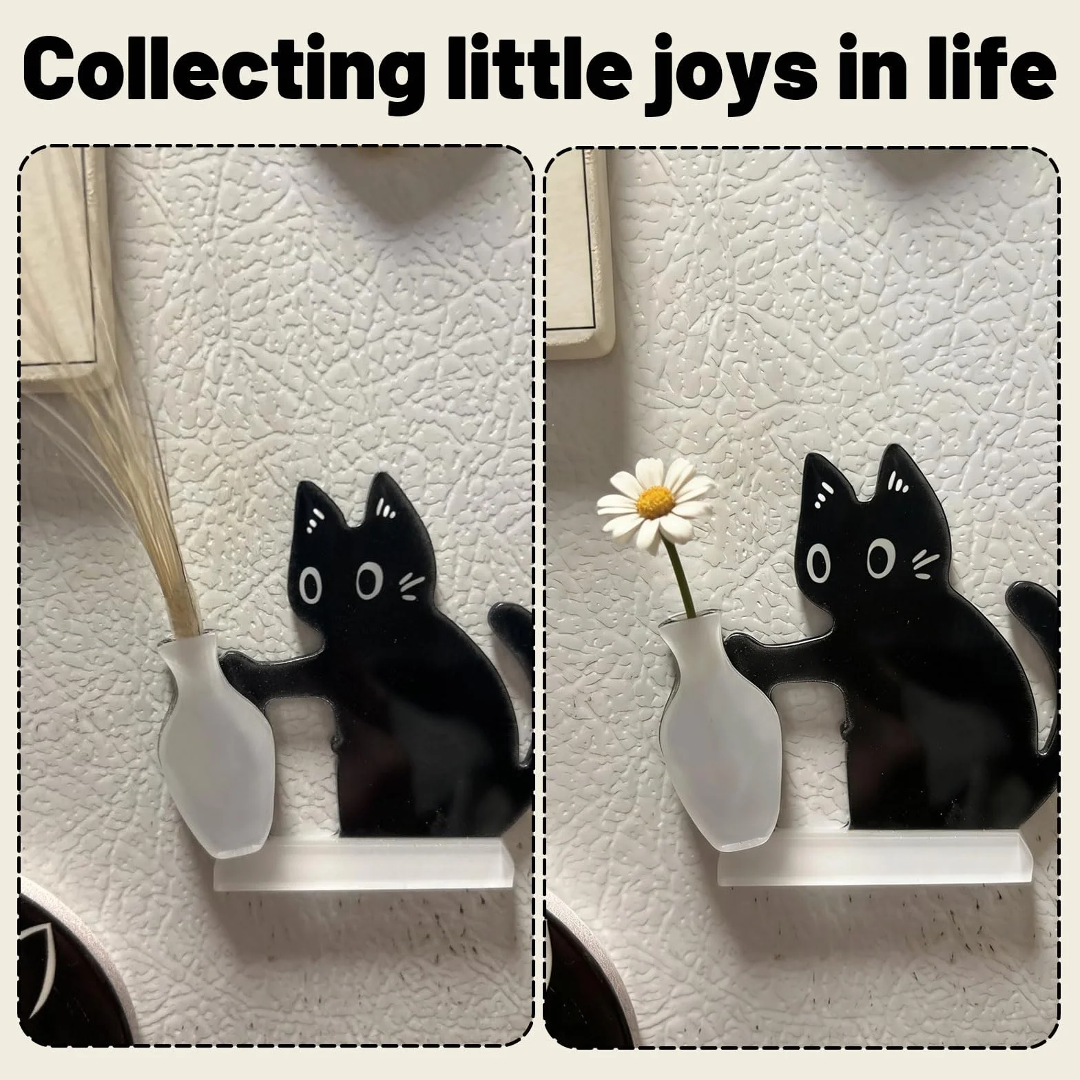 Ensemble Aimant Souvenir Poils d'animaux Chat, Décoration Réfrigérateur & Mur, Set de 2