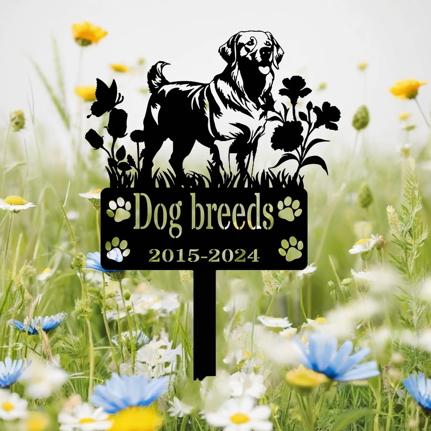 Plaque commémorative en métal pour chien, marqueur de tombe personnalisé pour labrador, bouledogue, épagneul
