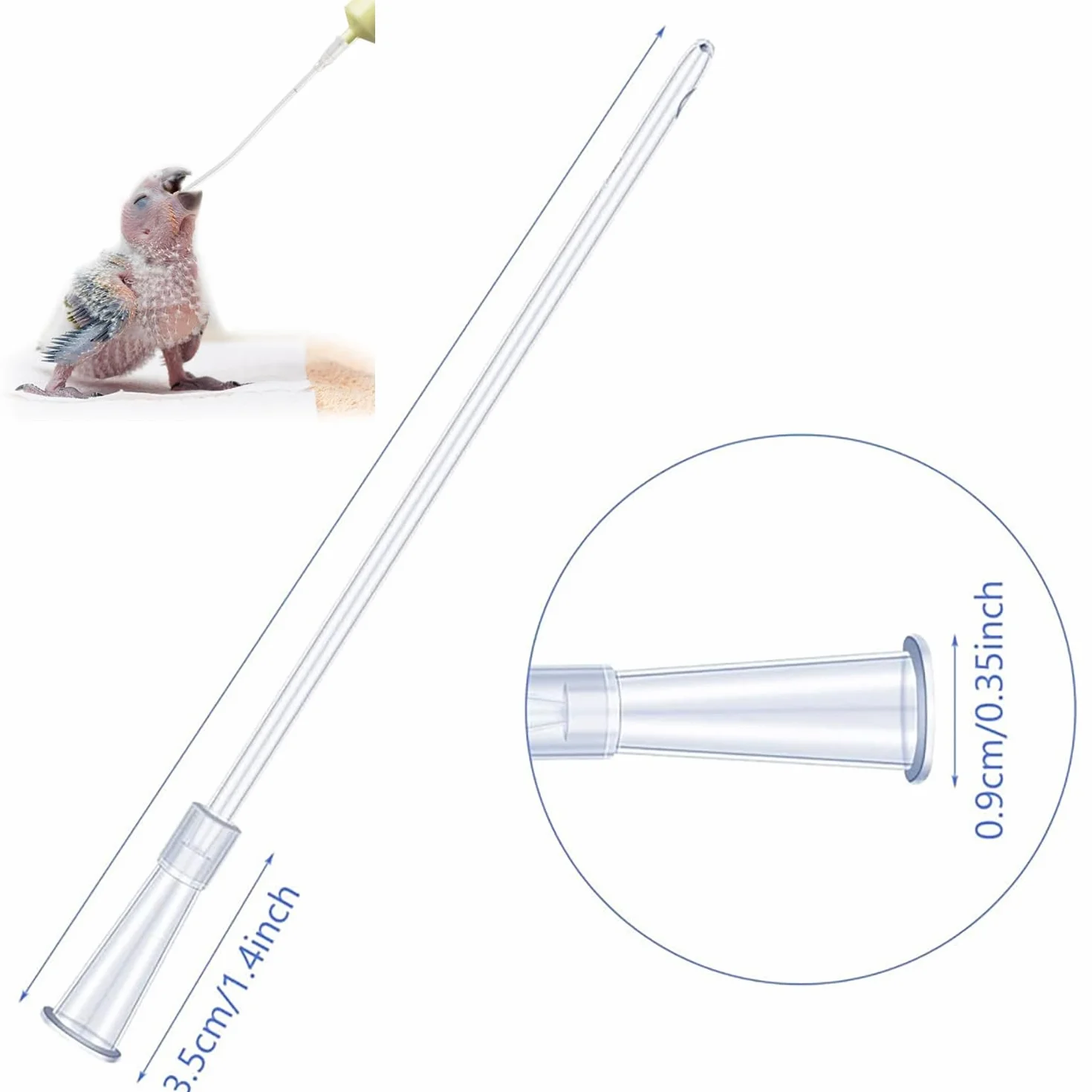 Kit d'alimentation pour Bébé Oiseau 10 ML Seringue avec Tubes pour Perroquets Petits Animaux