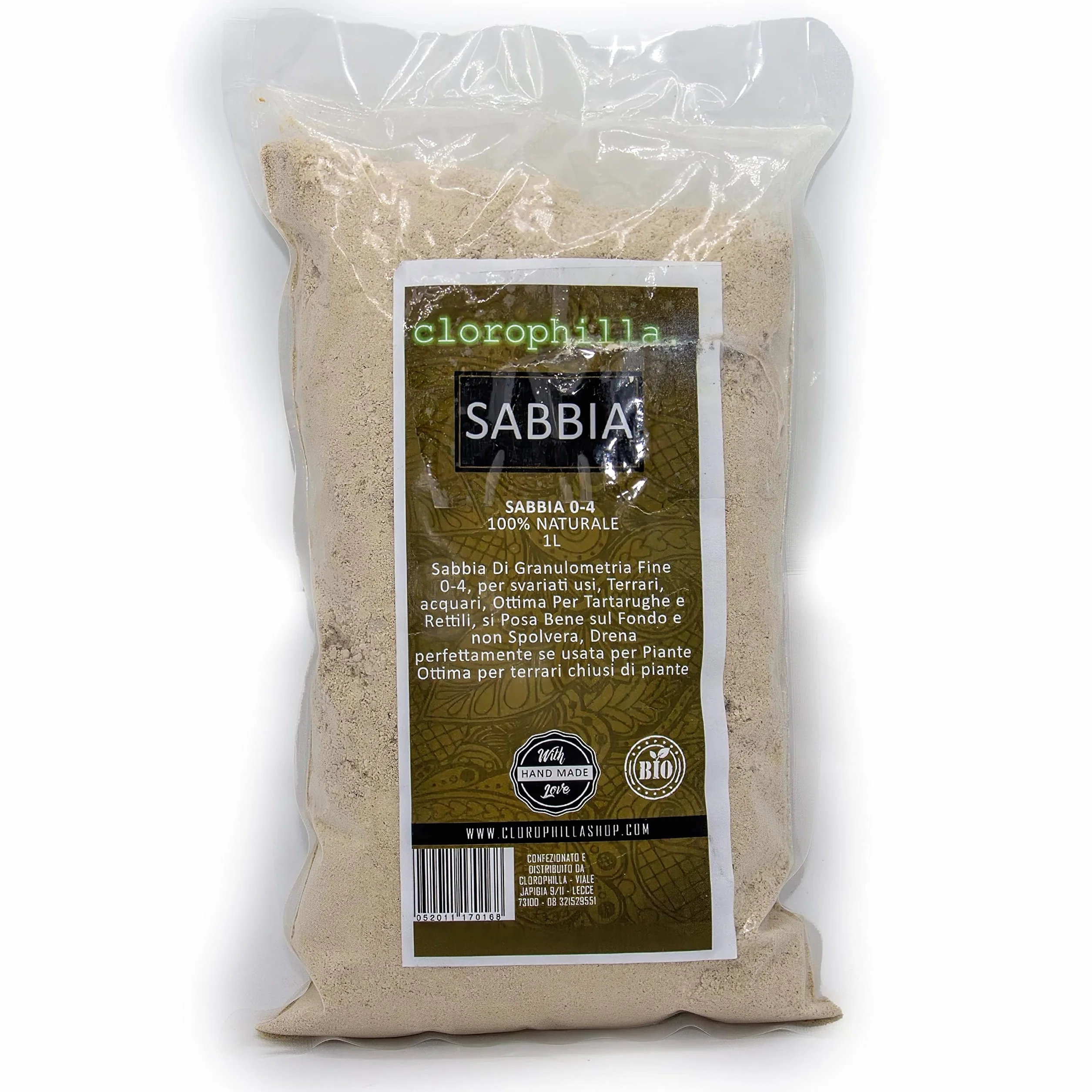 Clorophilla Sable fin 0-4 Naturel 100% pour terrariums aquariums reptiles 1 litre