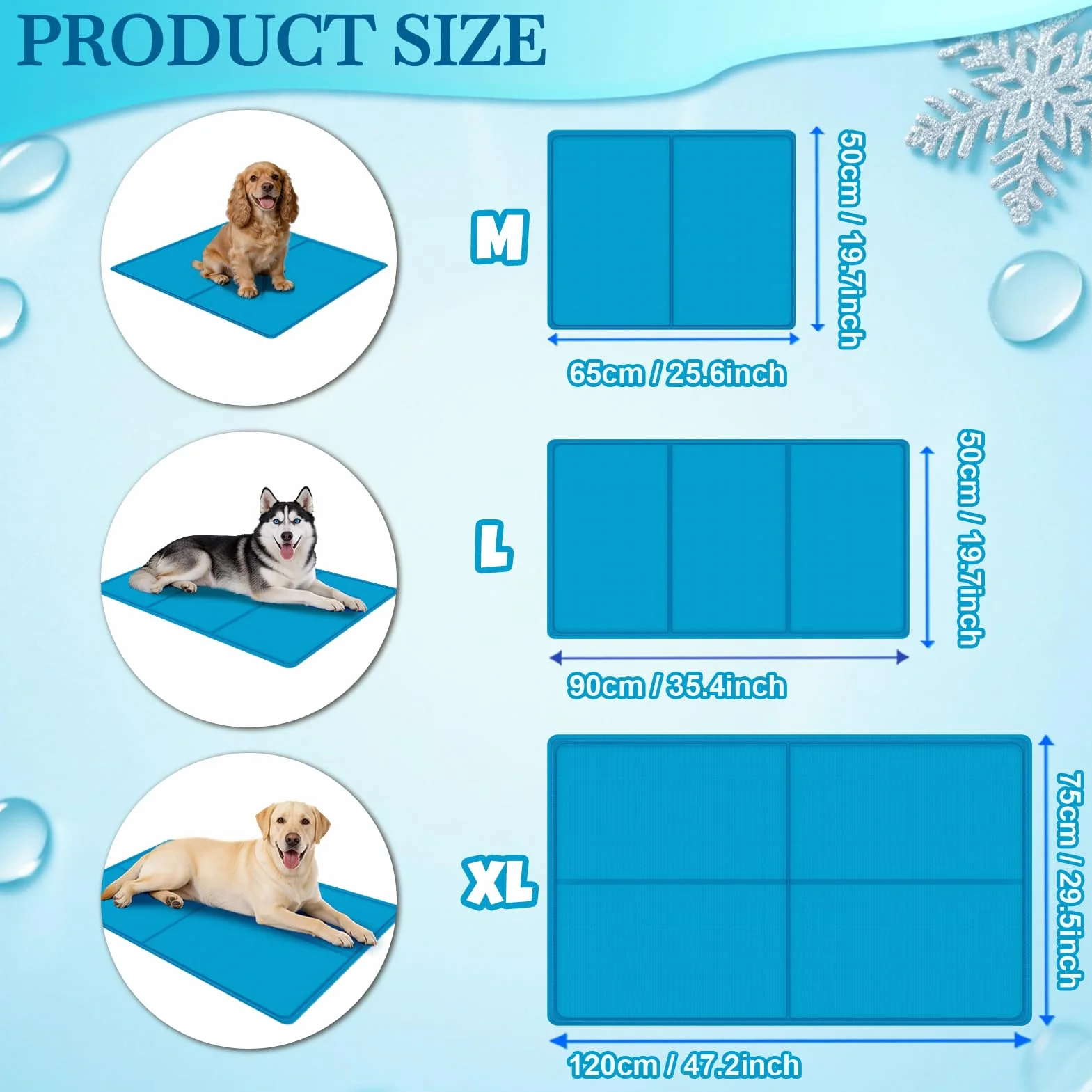 Tapis Rafraichissant Chien 65 x 50 cm Anti-Rayures Non Toxique Durable Pliable