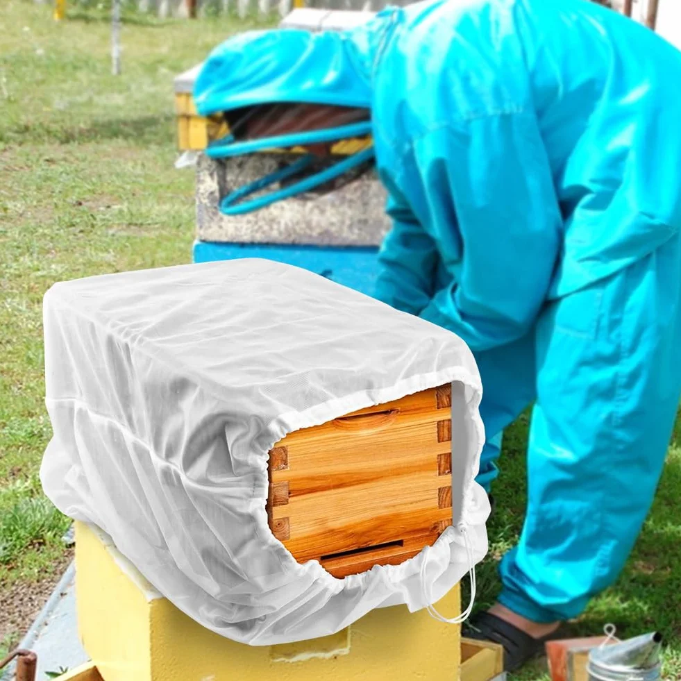 Sacs de transport en maille pour ruche polyester durable avec cordon de serrage sécurisé