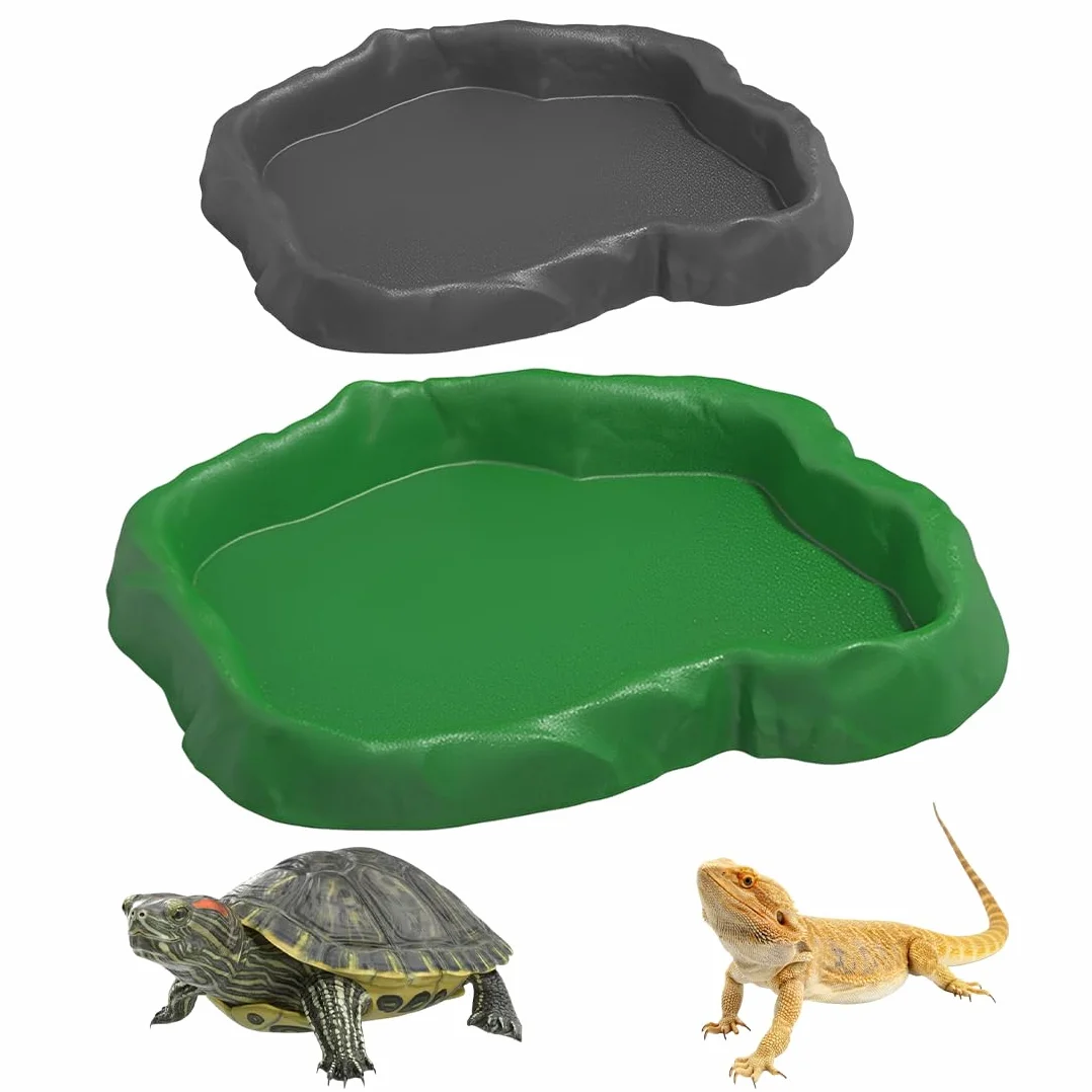 Abreuvoir Tortue Terrestre Bol Alimentation Reptiles Serpents Lézards 2pcs