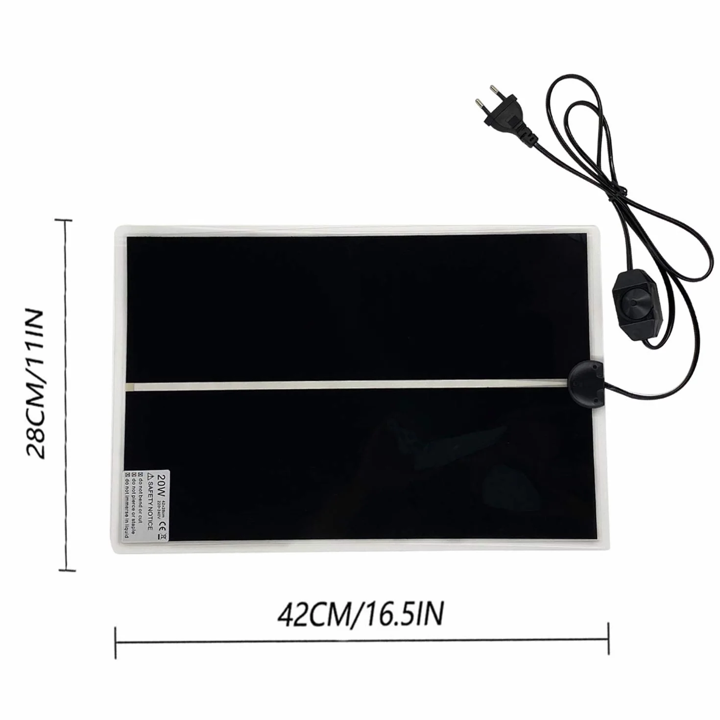 Tapis Chauffant Reptile PeSandy 42x28CM Réglable Contrôle Température pour Tortue Serpent Lézard Gecko