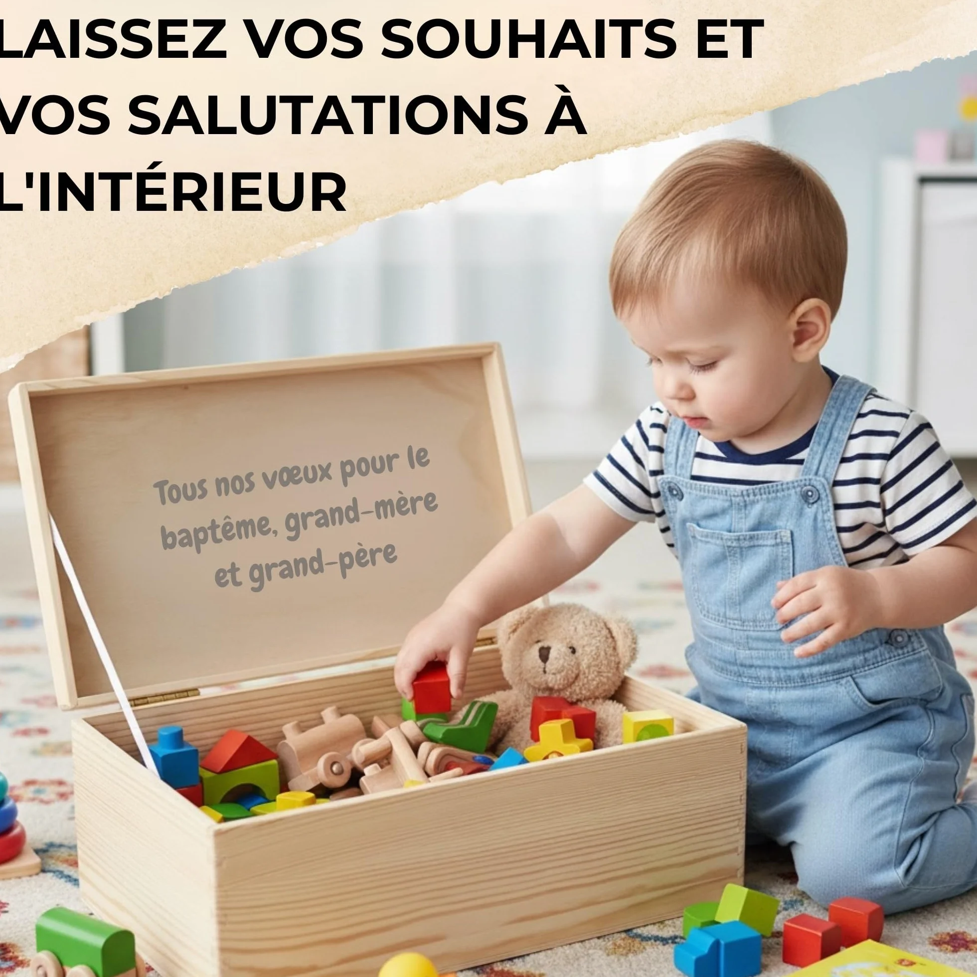 Boite Souvenir Bebe Personnalisée avec Nom Différentes Tailles Motifs Dates Naissance Inspirante