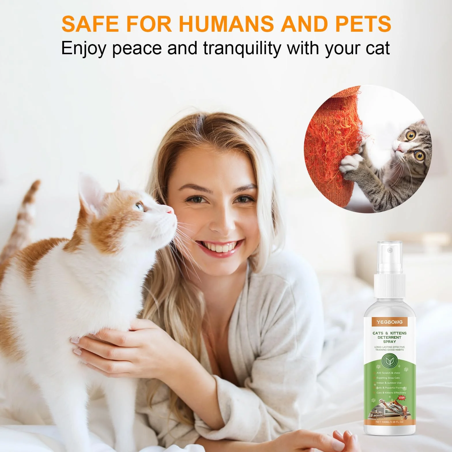 Spray Répulsif pour Chat 100 ML Anti-Griffage Protecteur Meubles Canapé Intérieur Extérieur