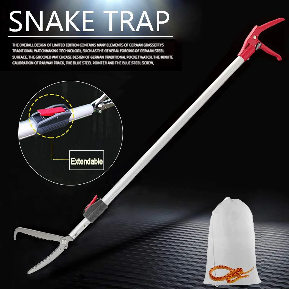 Professionnel Reptile Grabber Snake Catcher 150cm Acier Inoxydable Pinces De Serpent
