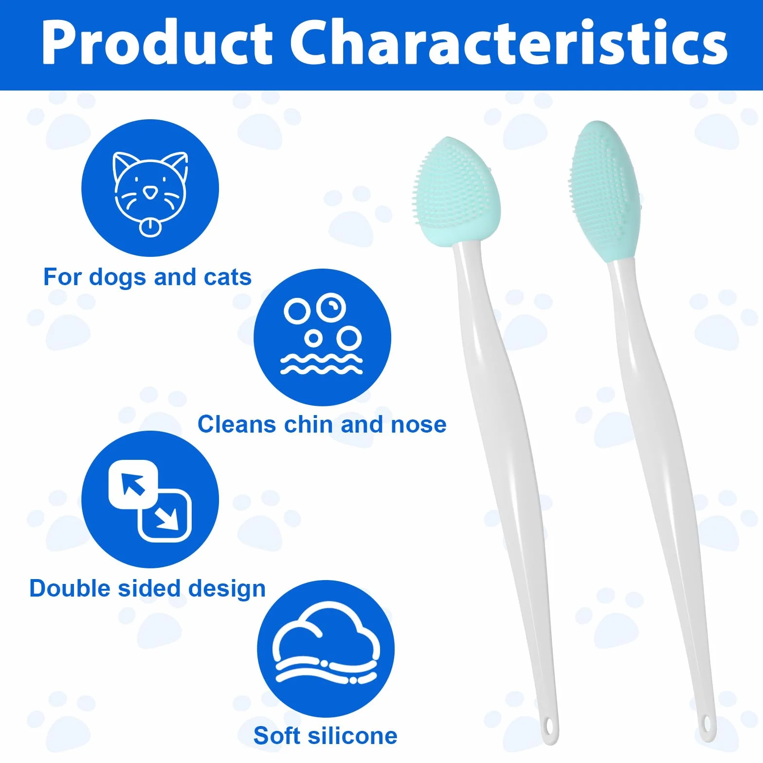 Lot de 4 brosses anti-acné pour chat - Grattoir double face en silicone souple