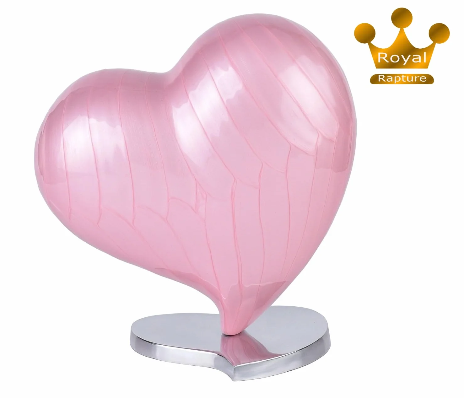Urn for Ashes Memorial Funeral Cremation Adult Human Child Decorative Heart Pink 6"