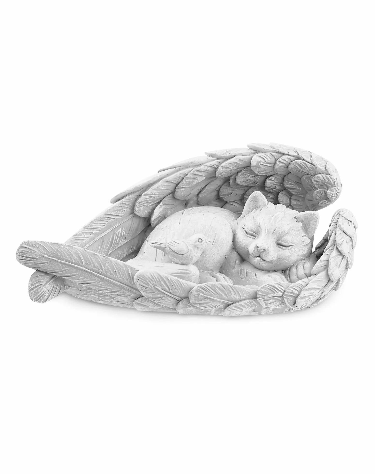 Statuette ange gardien pour chat 12 cm, pierre commémorative ange endormi décoratif pour chat en deuil