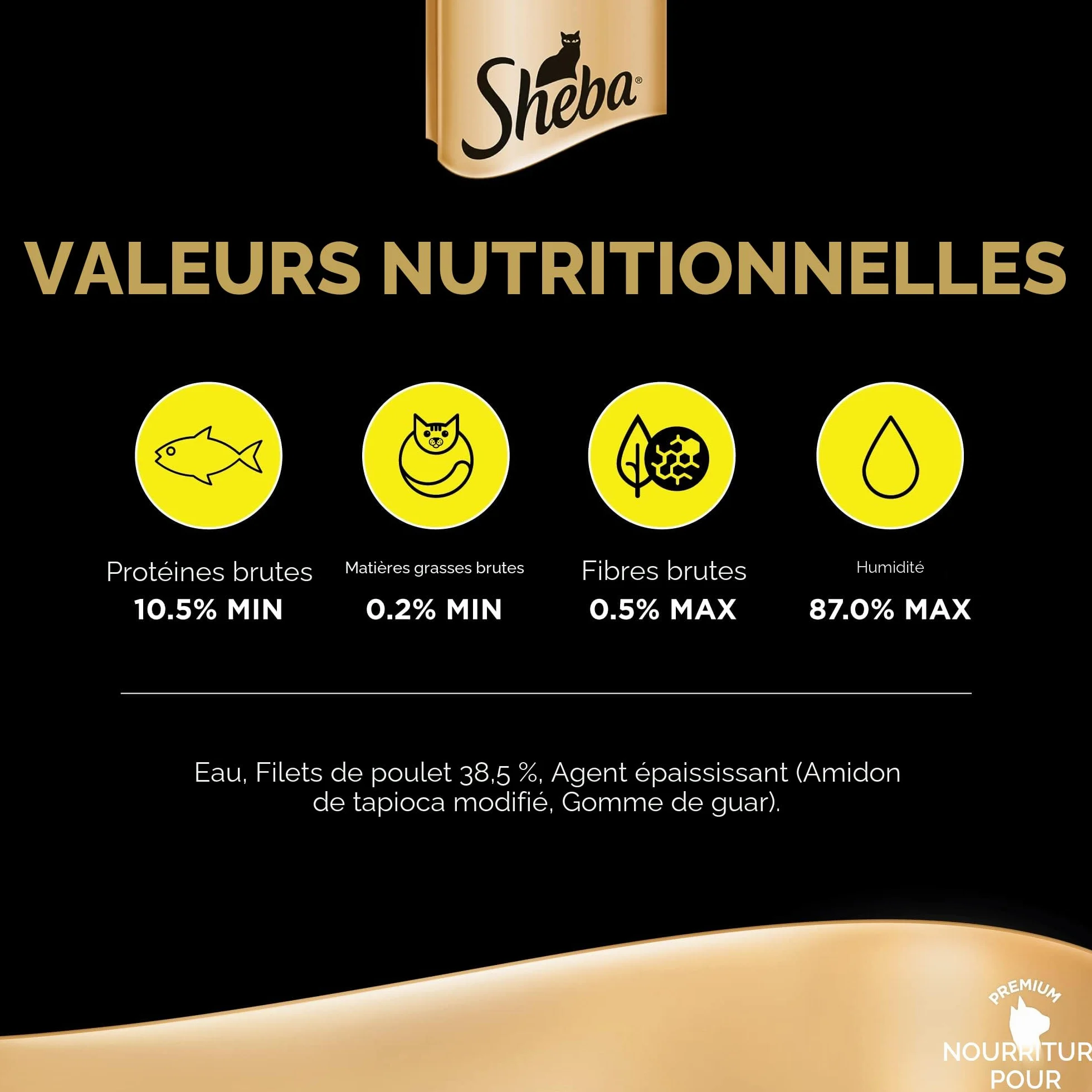 Sheba Filets Nourriture Humide pour Chat Poulet 16 x 60 g