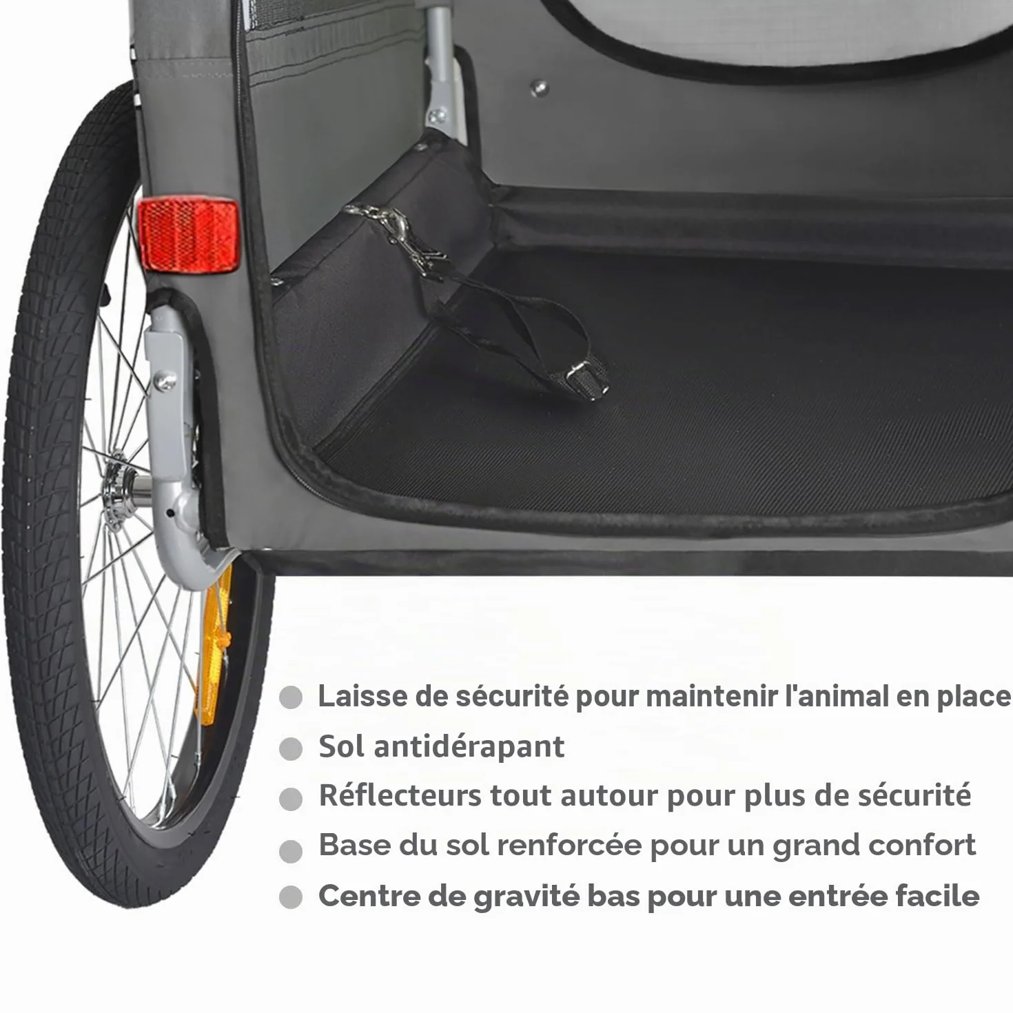 DOGGYHUT® Remorque de vélo pour chiens 23 kg pliable