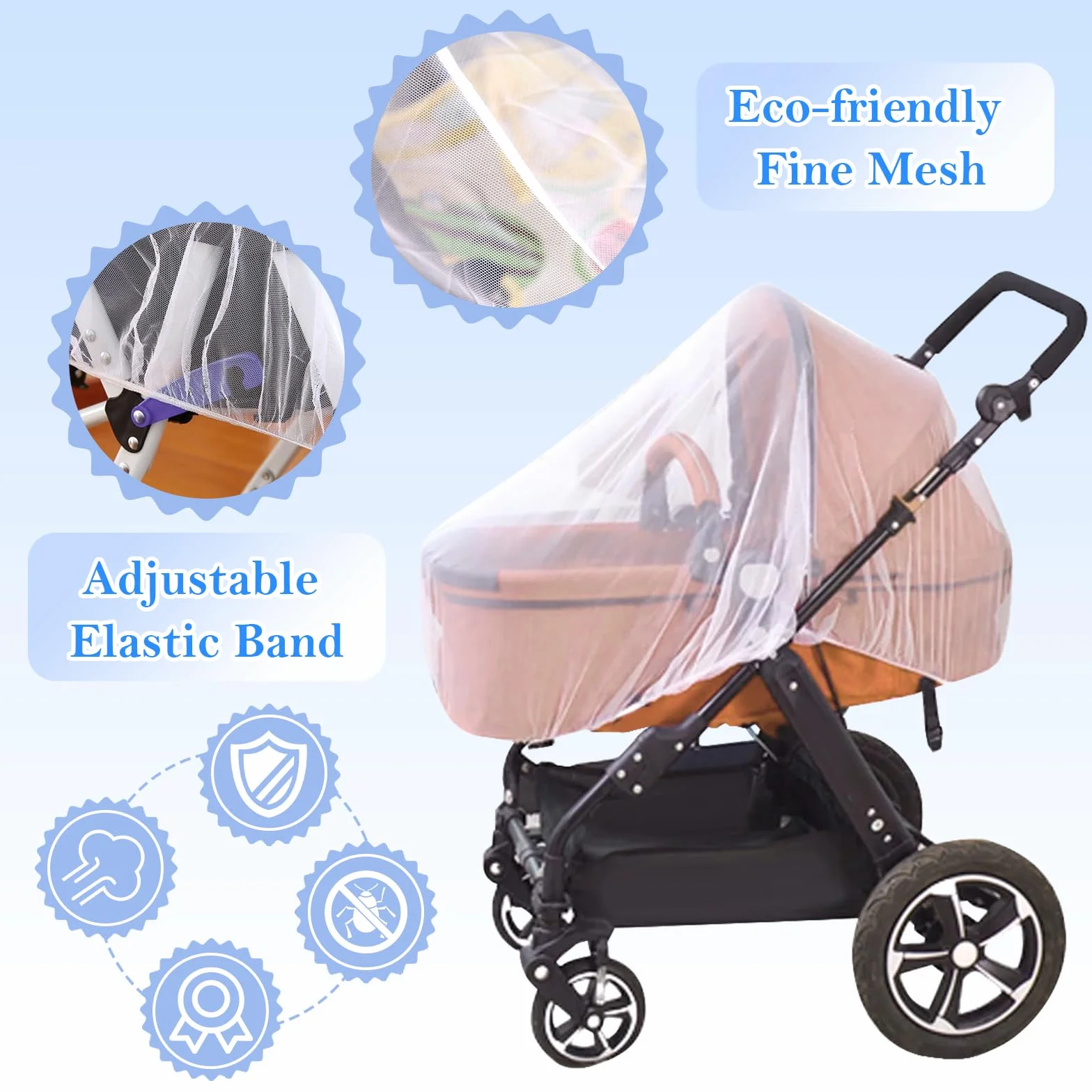 Moustiquaire pour Lit Voyage 120x60cm Bébé avec Sac de Rangement Respirante Portable