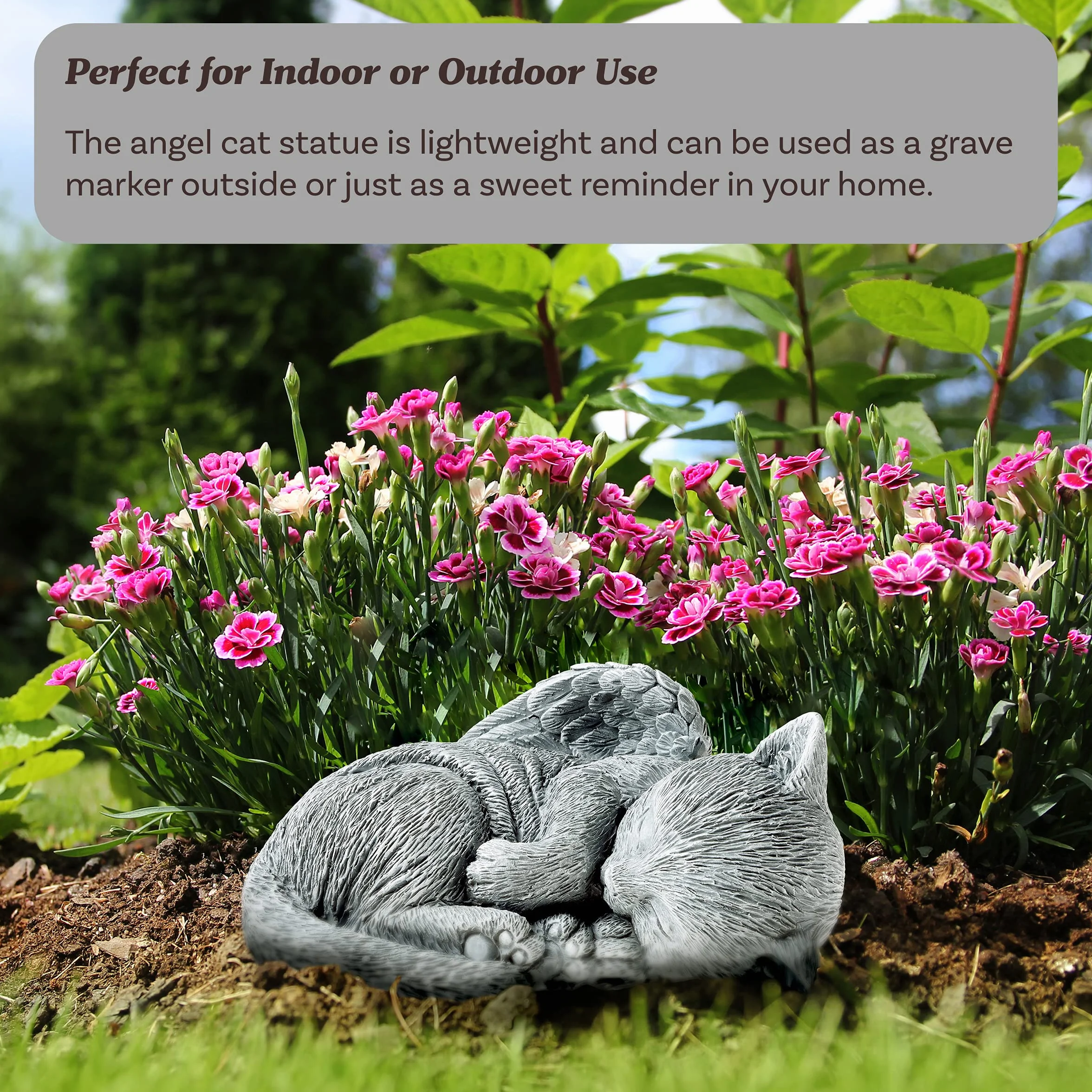 Pure Garden Statue commémorative Ange endormi Chat pour Animal Domestique