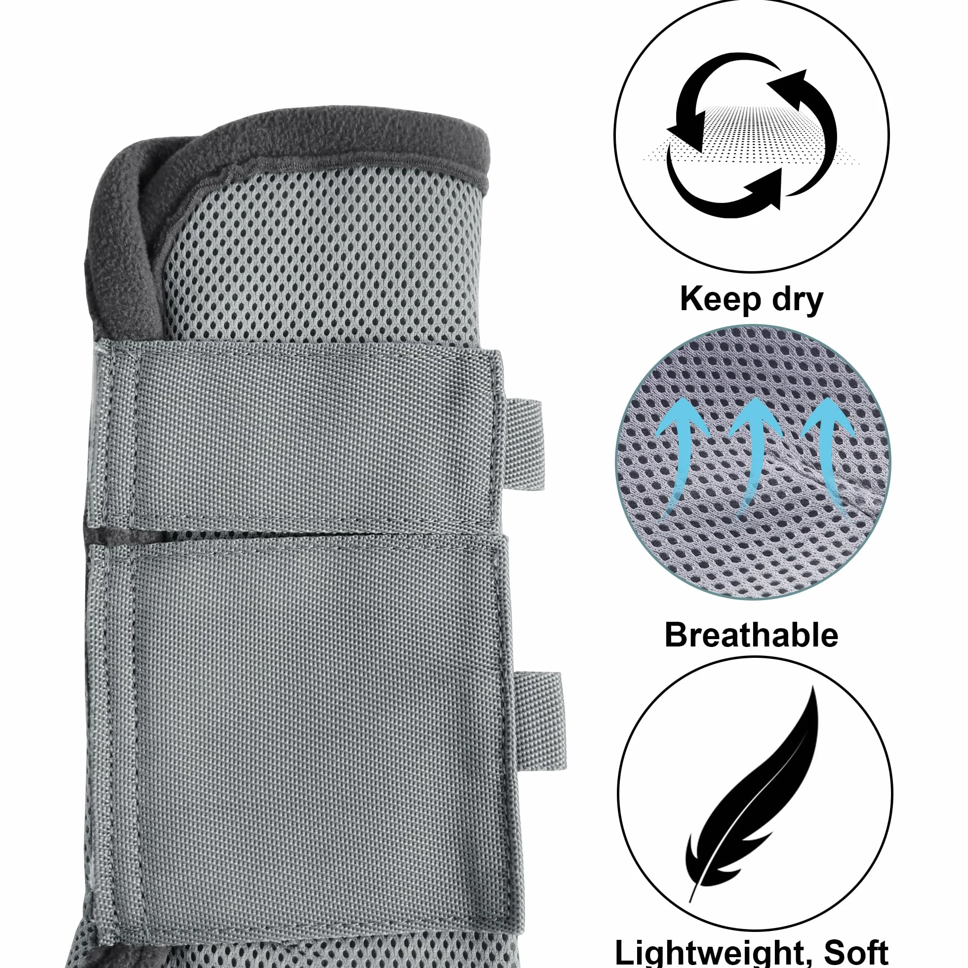 Lot de 4 bottes anti-mouches pour cheval – Leggings de voyage en maille douce Gris Cob