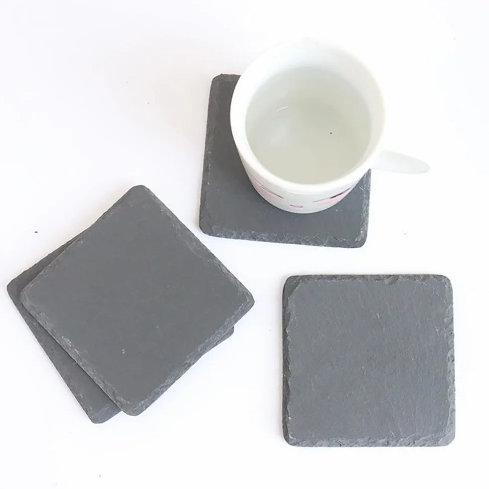 Lot de 2 Plateaux en Ardoise Naturelle pour Reptile - Noir