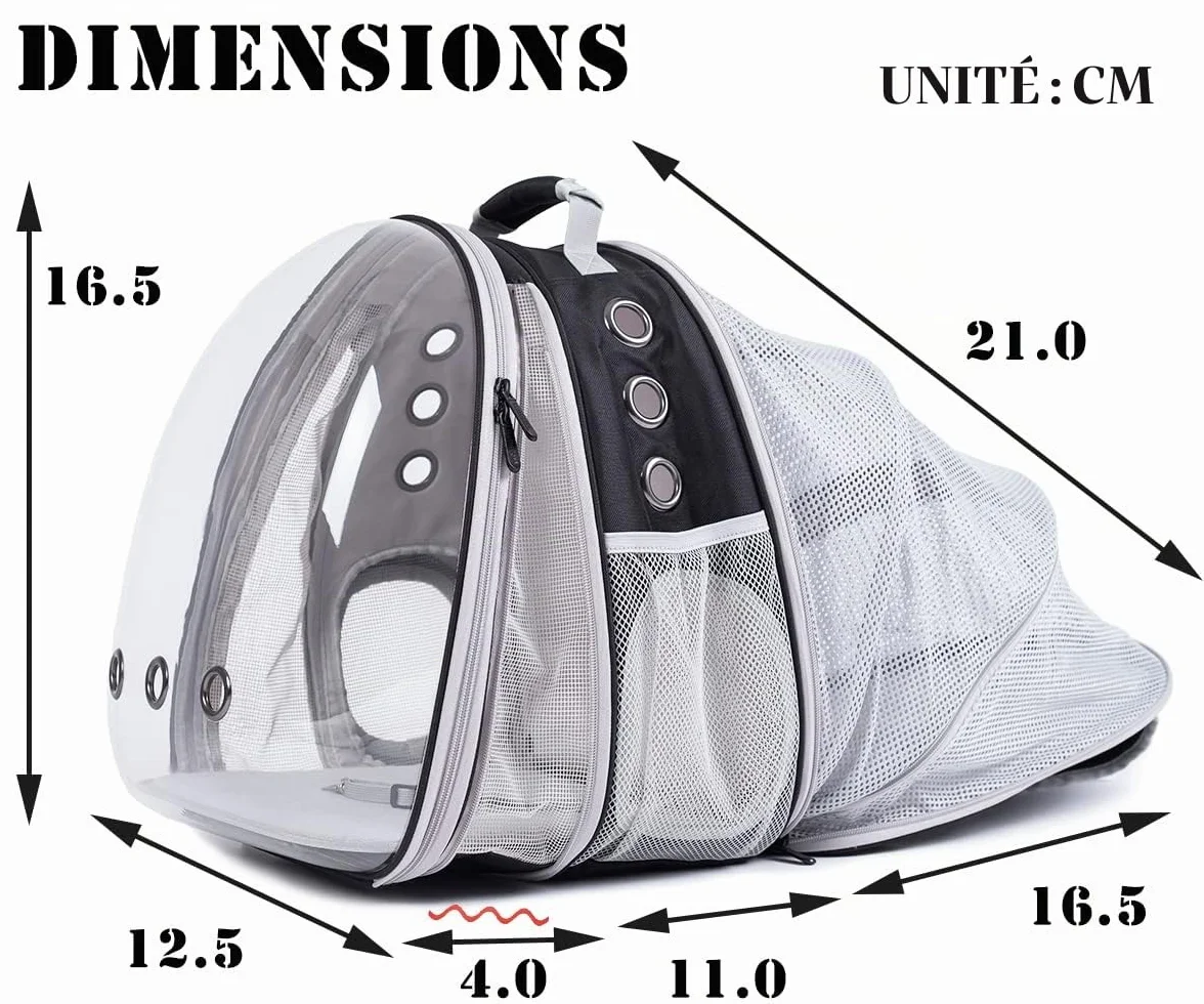 Sac à Dos pour Chat Interfashioner® Extensible Double Transport jusqu'à 9 kg