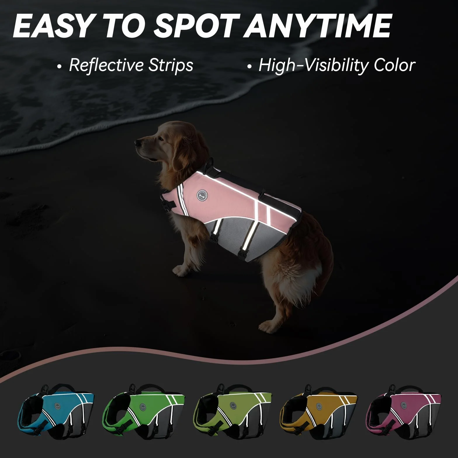 VIVAGLORY Gilet de Flottaison Chien Rose Sakura Taille M Sécurité Bateau